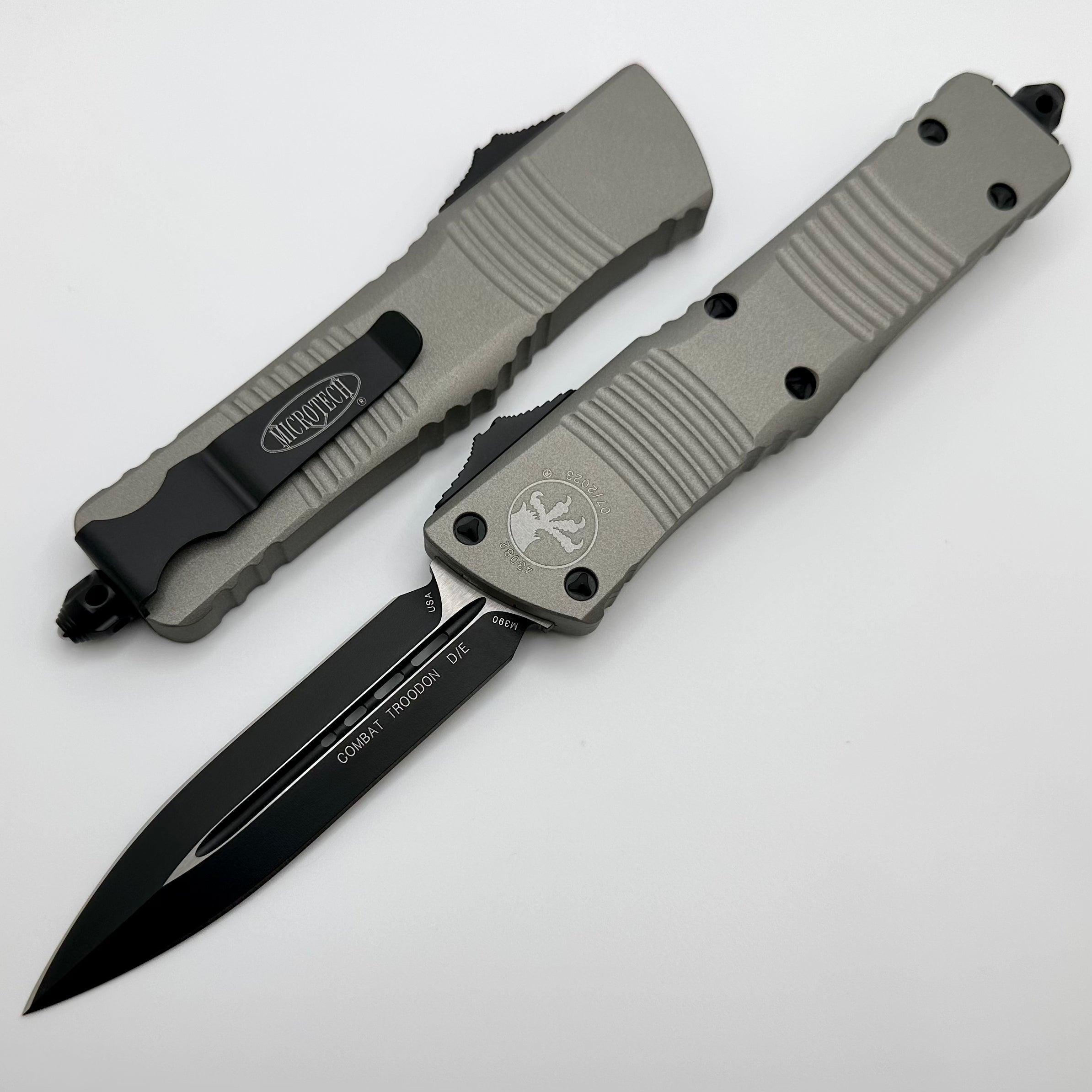 Microtech Combat Troodon Double Edge Black Standard & Titanium Colored Gray 142-1TG