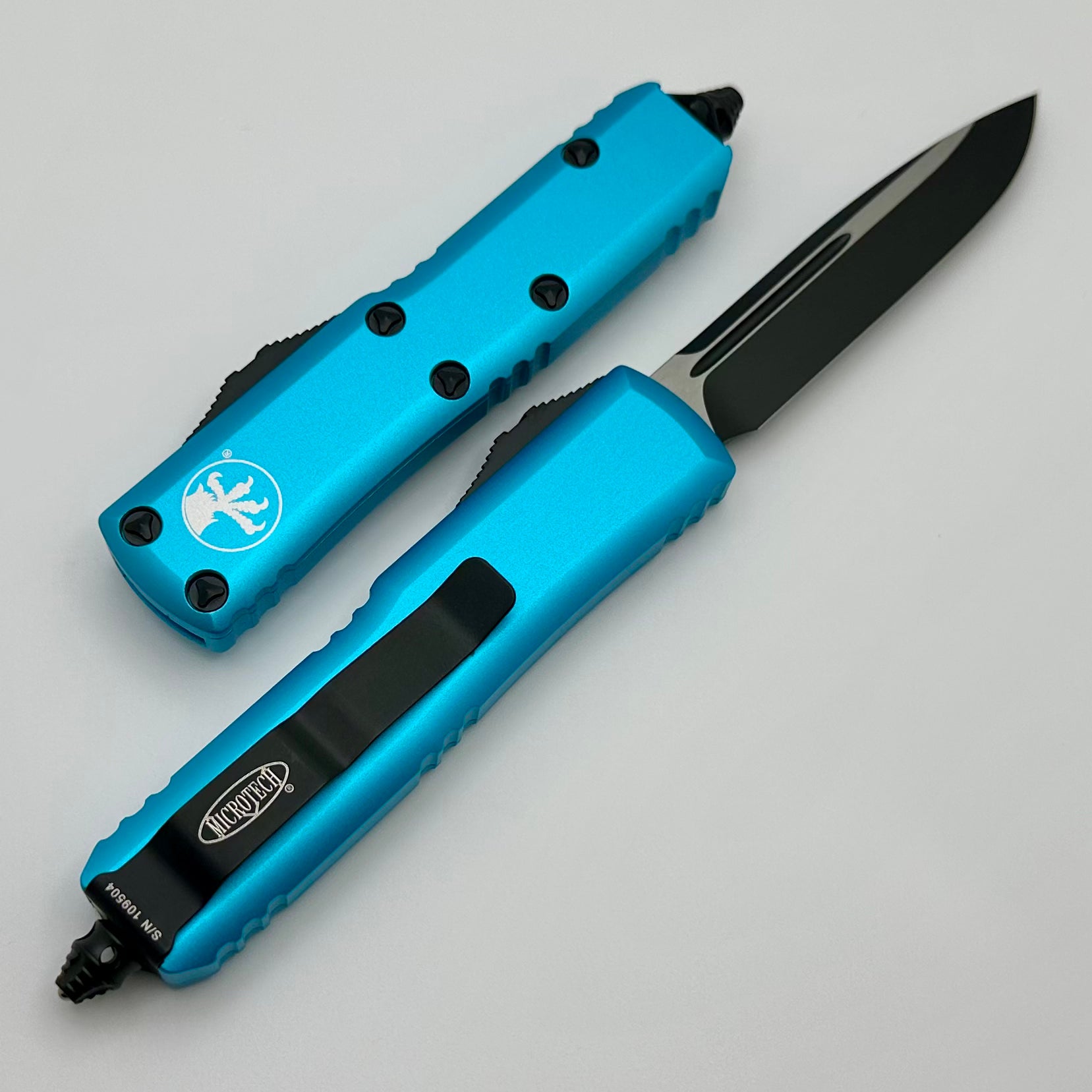 Microtech UTX-85 S/E Black Standard & Turquoise 231-1TQ