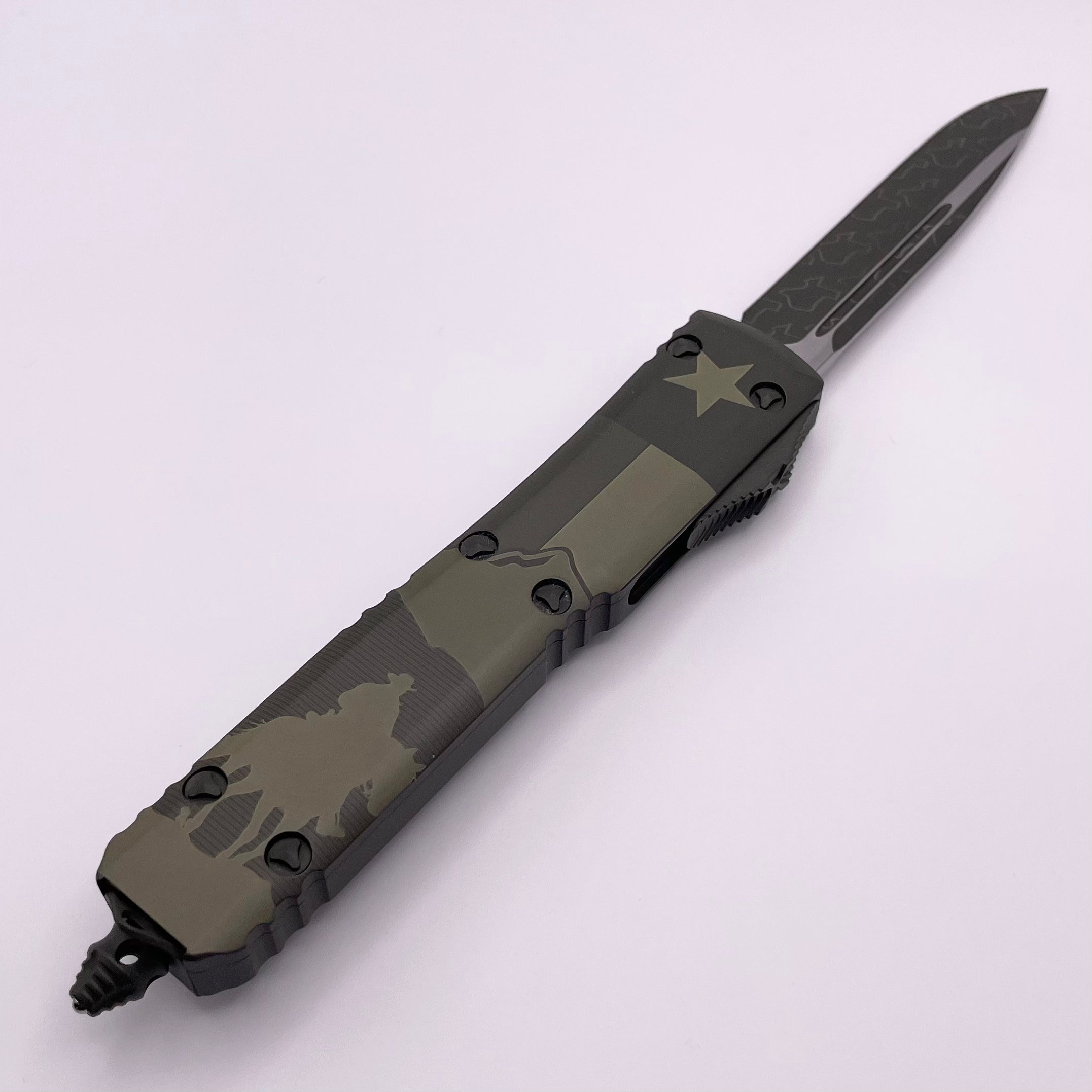 Pre Owned Microtech Ultratech S/E Bladeshow Texas 24' Cerakote OD Green Special 121-1CODTX