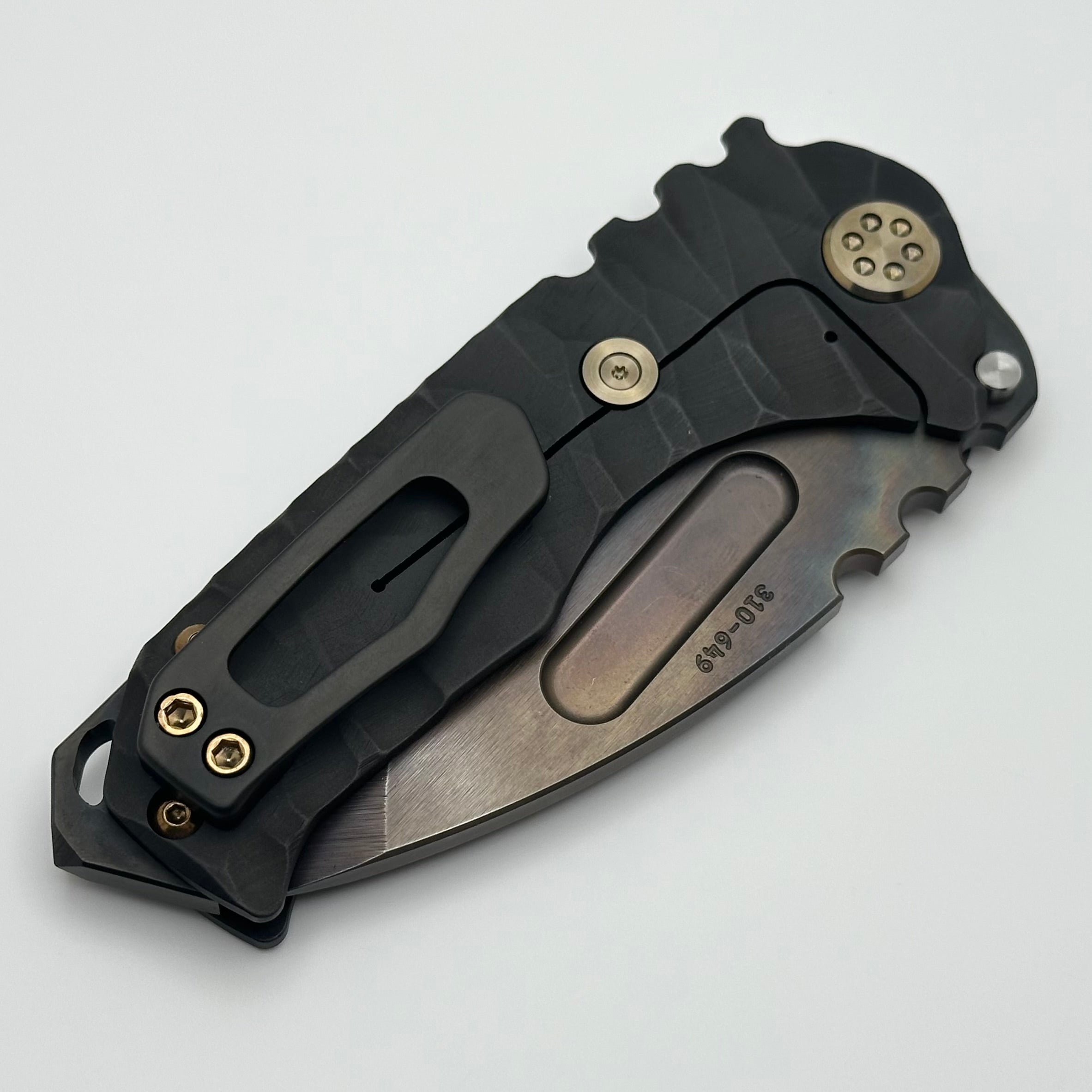 Medford Praetorian Genesis T Black Predator Handles w/ Bronze Hardware & Vulcan Tanto S45VN