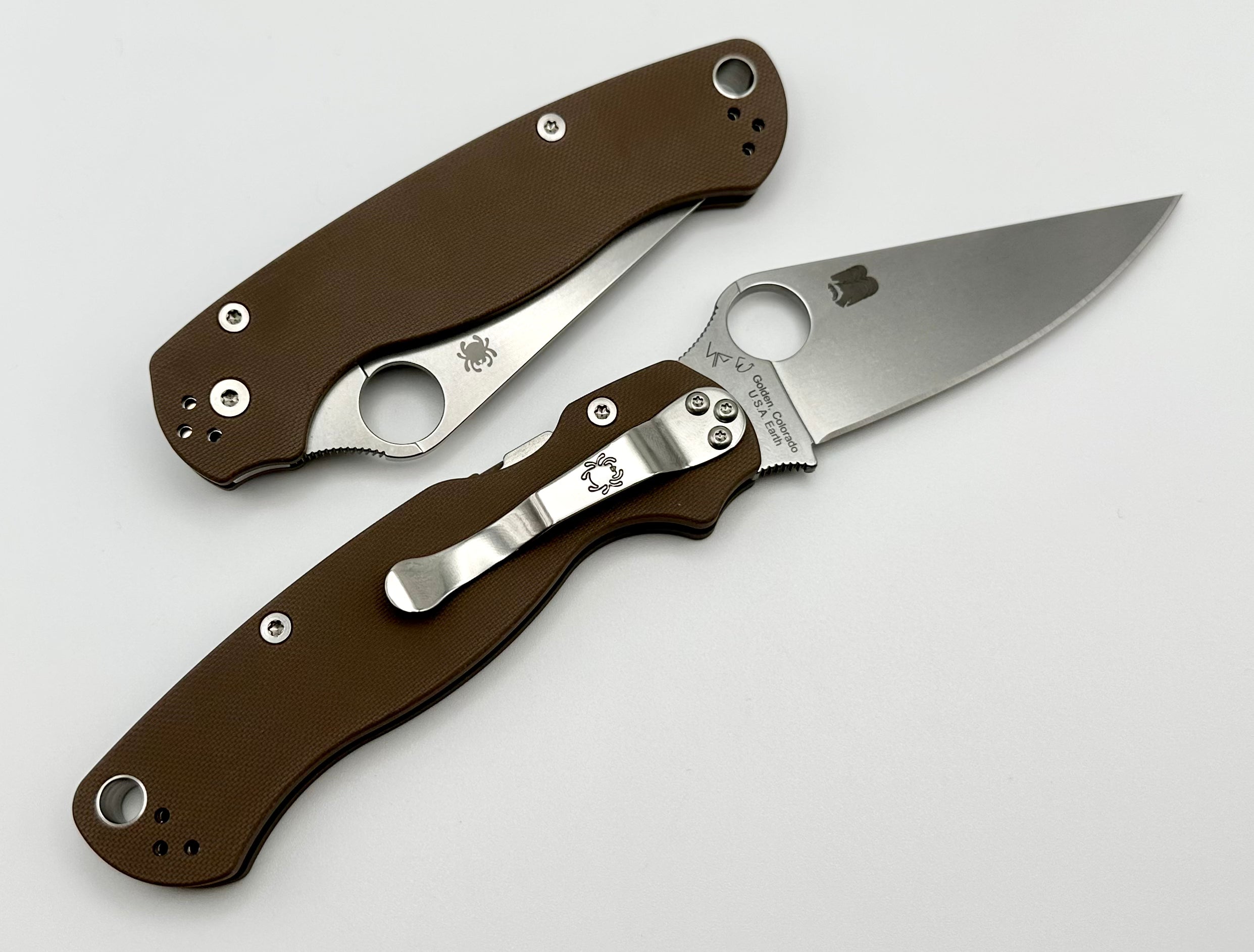 Spyderco Paramilitary 2 PM 15V & Brown G-10 Sprint Run C81GPBN15V2 ONE PER HOUSEHOLD