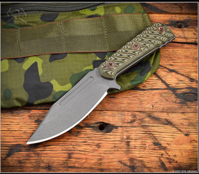 RMJ Tactical UCAP Fixed Blade w/ Dirty Olive G-10 & MagnaCut