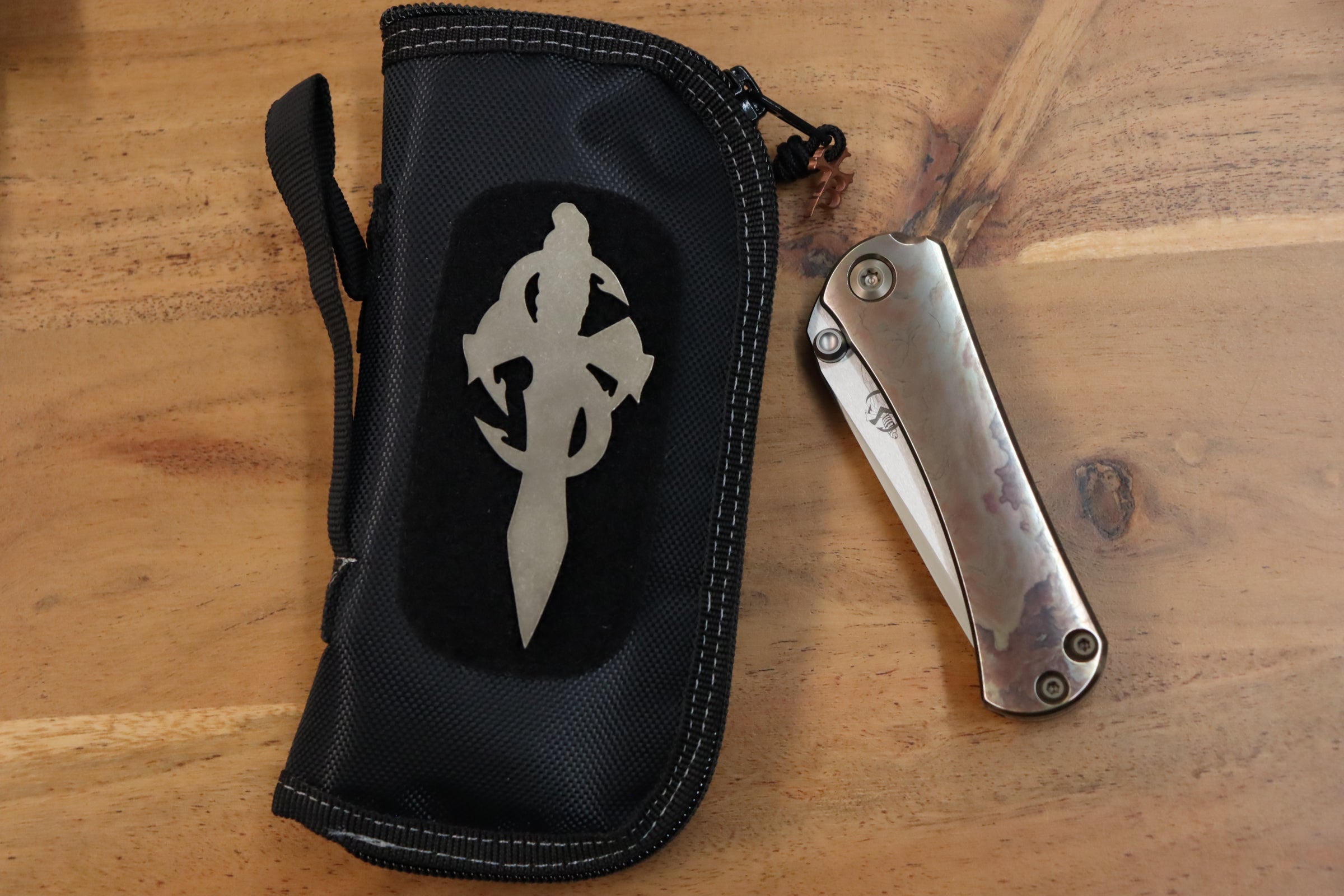 Marfione Custom Knives & Borka Blades Collaboration SBTF Diamond Finished M390 Blade & Bloodwash Scales