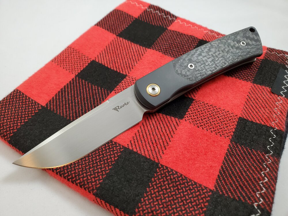 Reate Knives Tribute Hand Satin M390 Zirconium Carbon Fiber