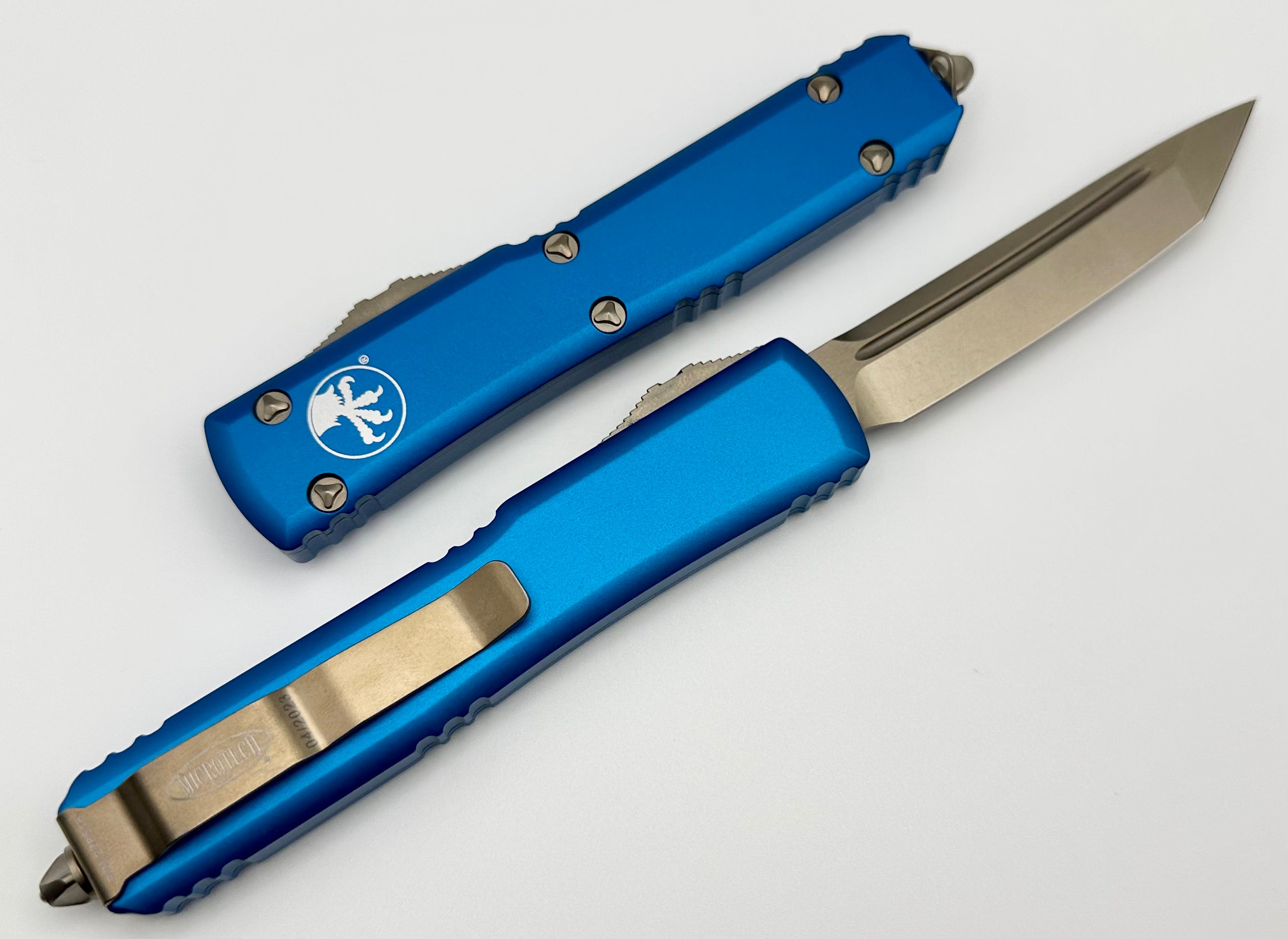 Microtech Ultratech Tanto Bronze Standard & Blue 123-13BL