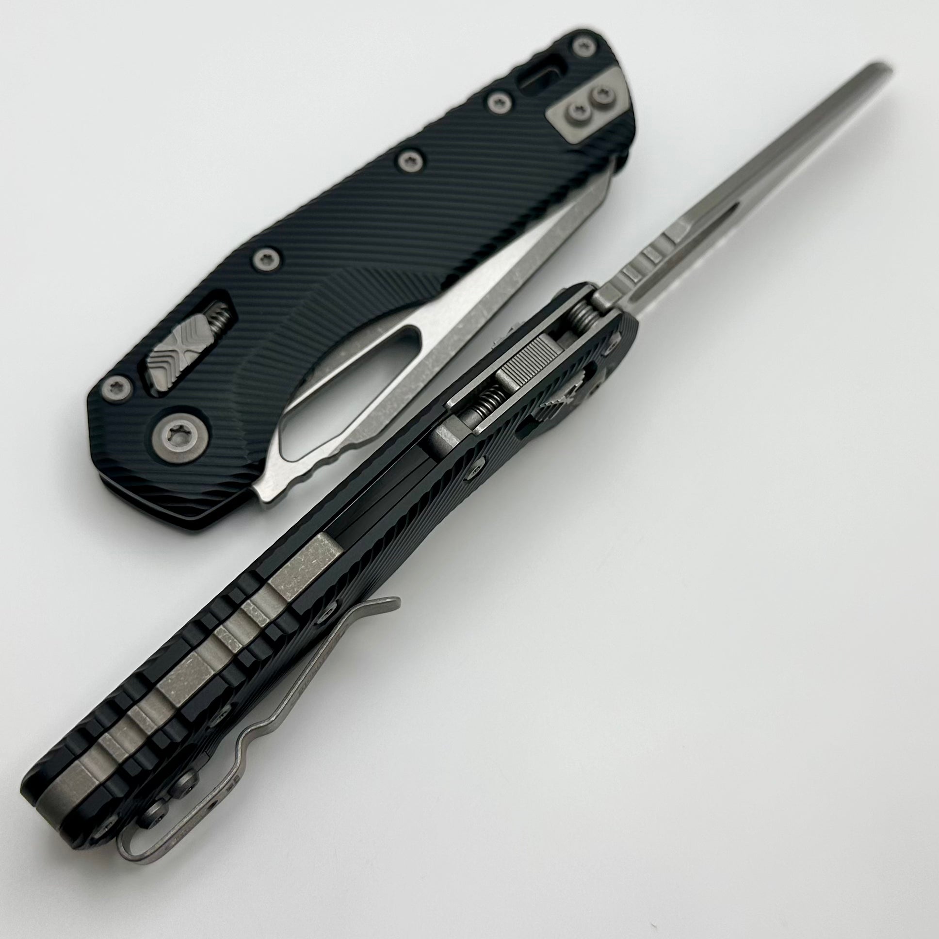 Microtech Knives MSI RAM LOK Black Fluted Aluminum & Partial Serrated Apocalyptic M390MK 210-11APFL