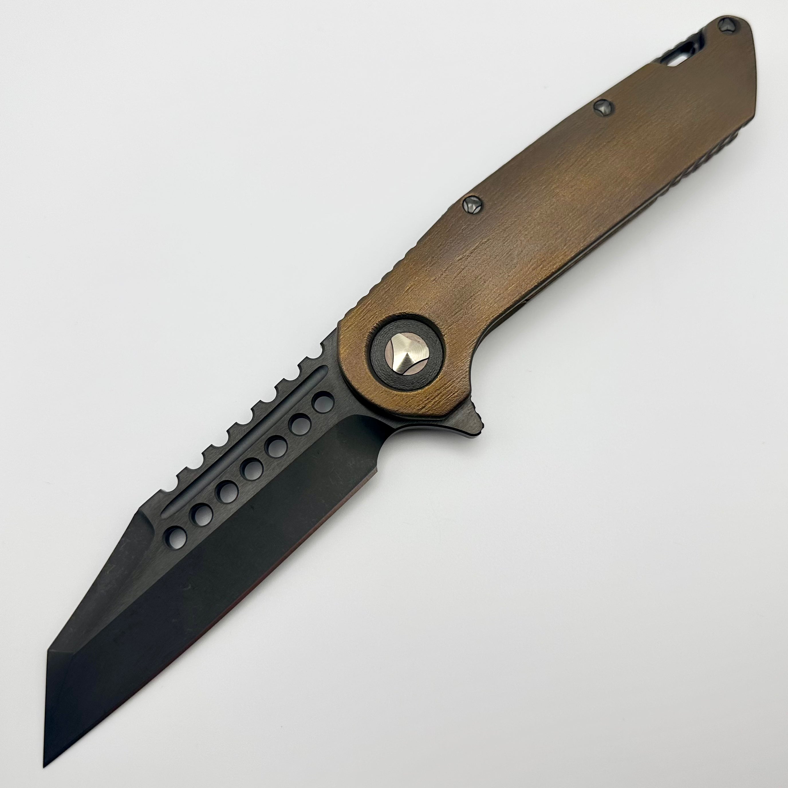 Marfione Custom Knives Warhound DLC Two Tone Apocalyptic w/ Bronze Bark Titanium & DLC Hardware