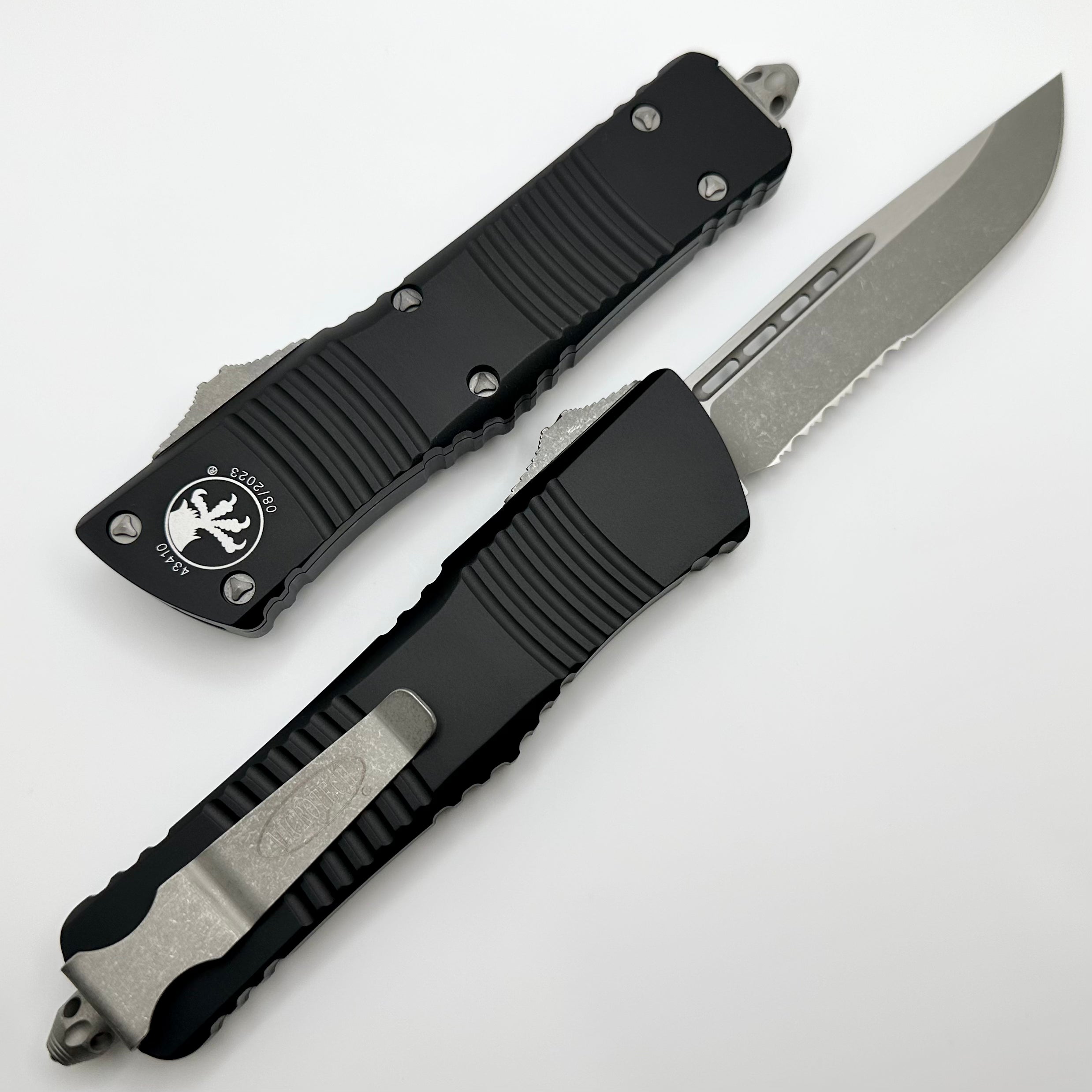 Microtech Combat Troodon Single Edge Apocalyptic Partial Serrated & Black 143-11AP