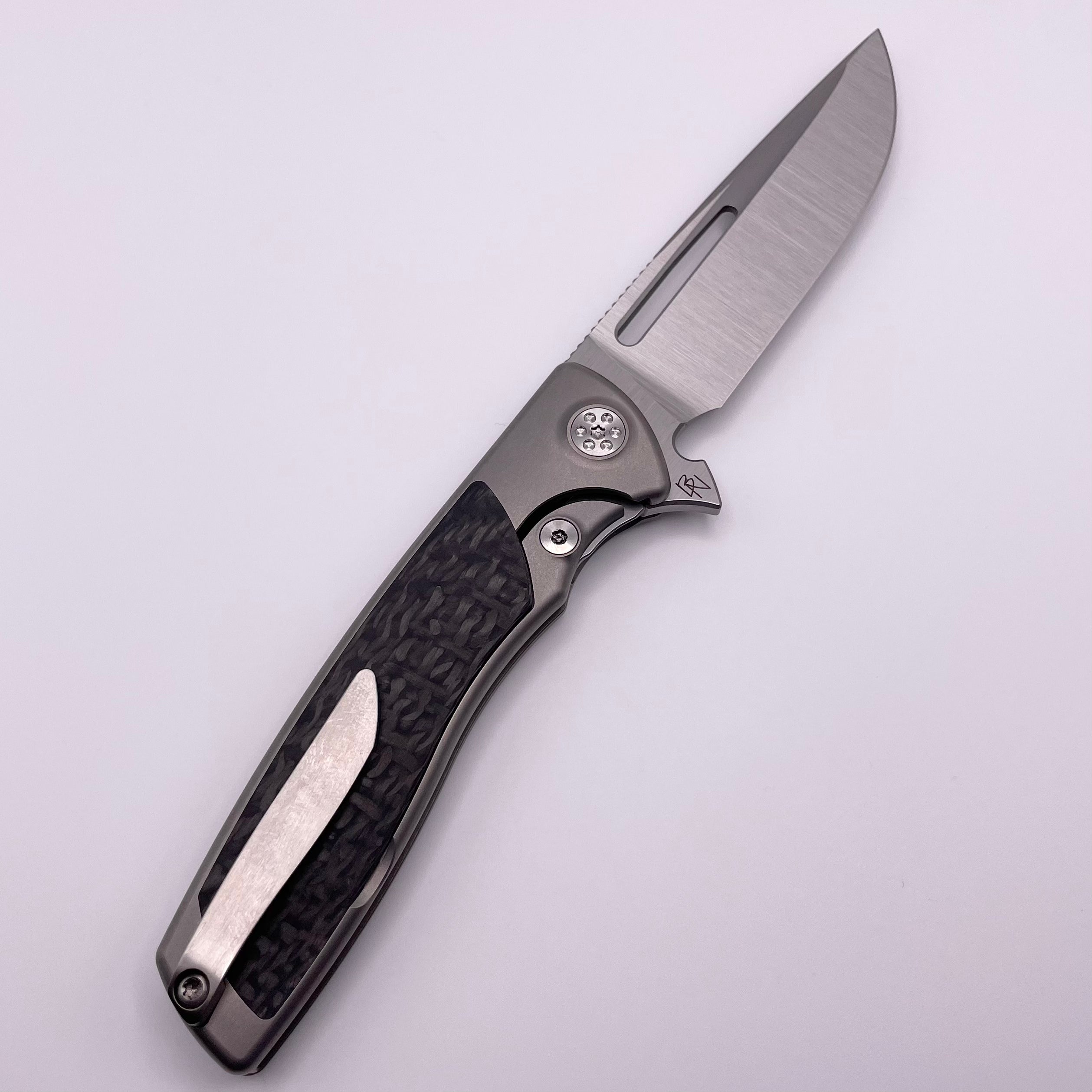 SharpByDesign Mini Evo Carbon Fiber & Drop Point M390 Pre Owned