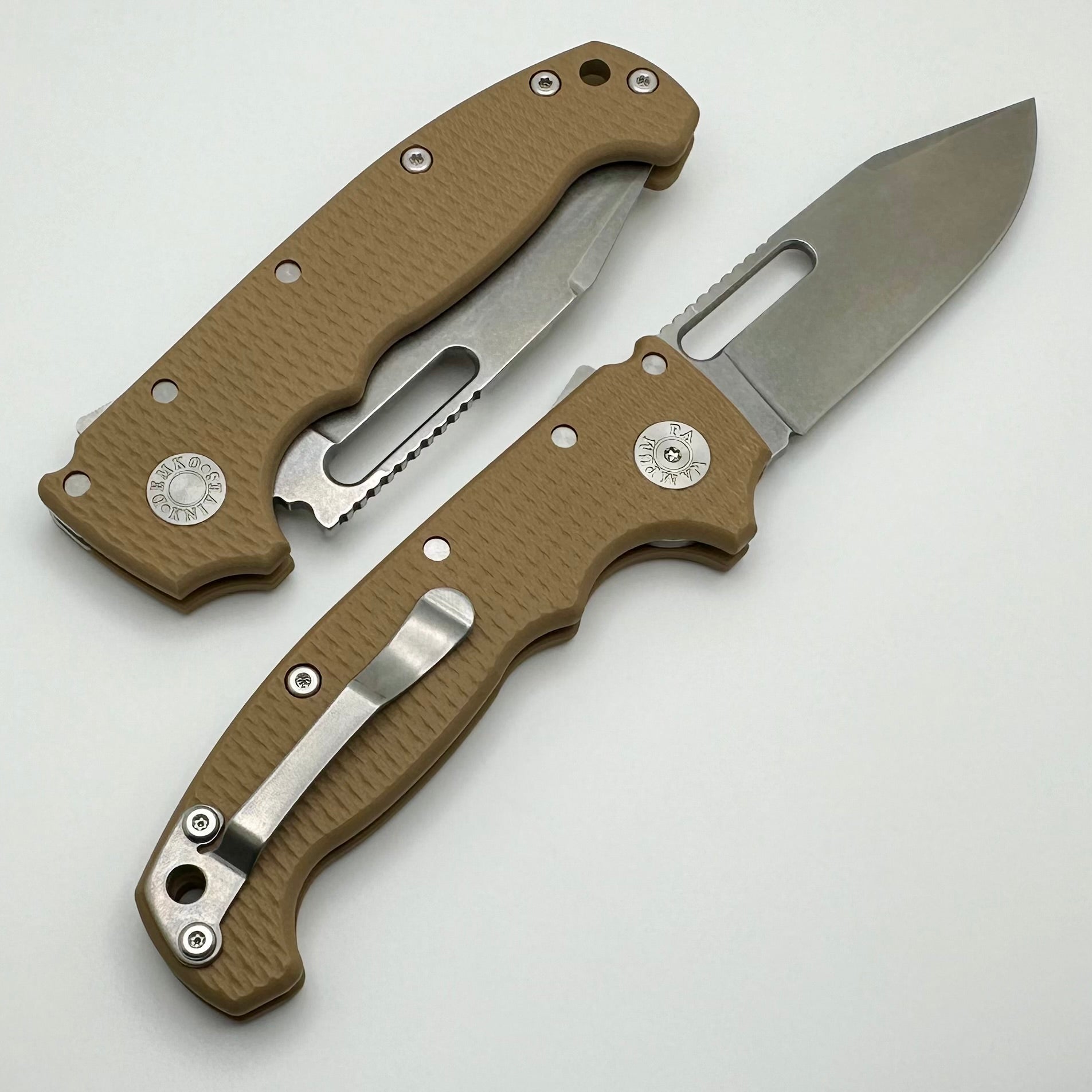 Demko Knives MG AD20S V2 Clip Point Full Flat Grind MagnaCut & Brown G-10