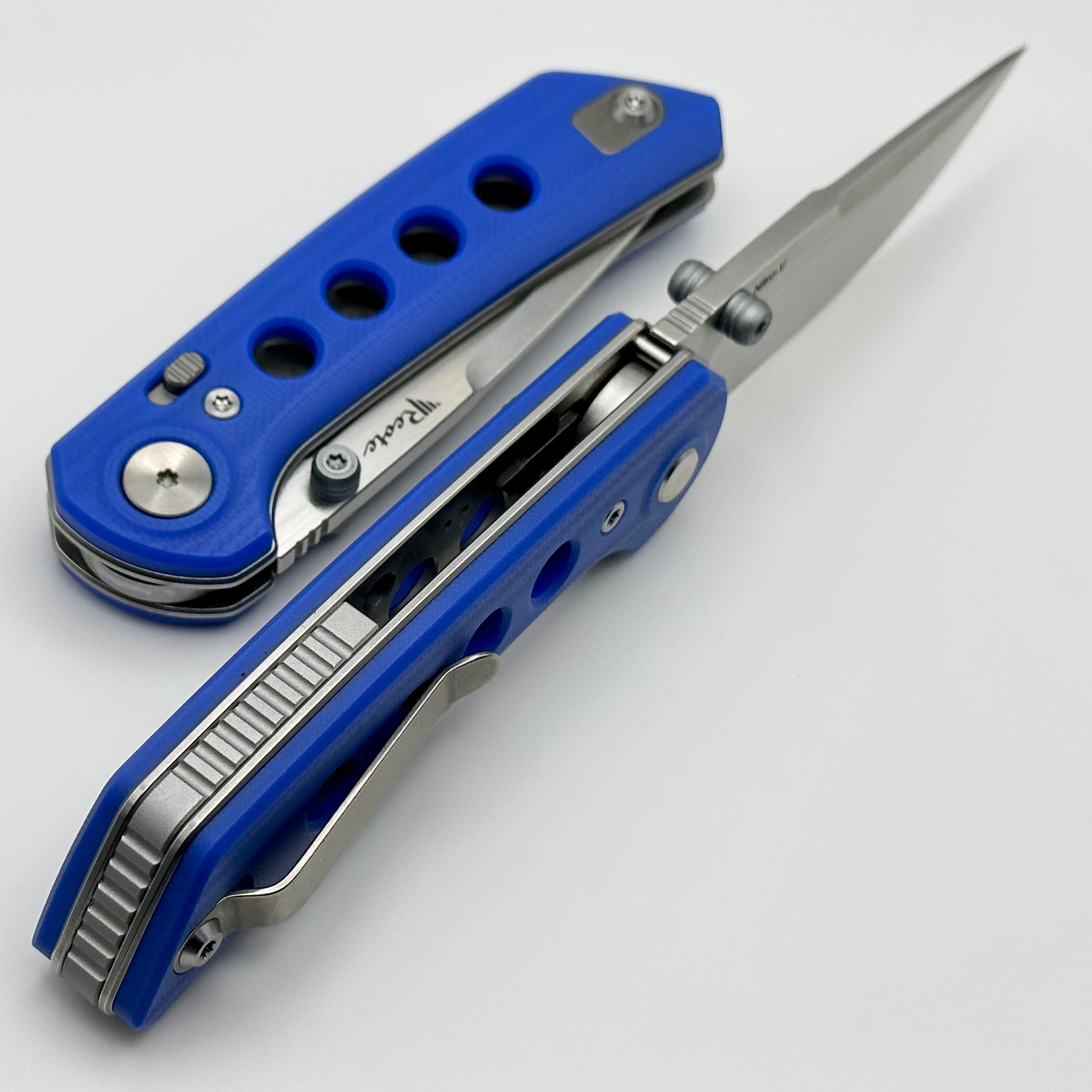 Reate Knives PL-XT Blue G-10 & Stonewash Nitro-V