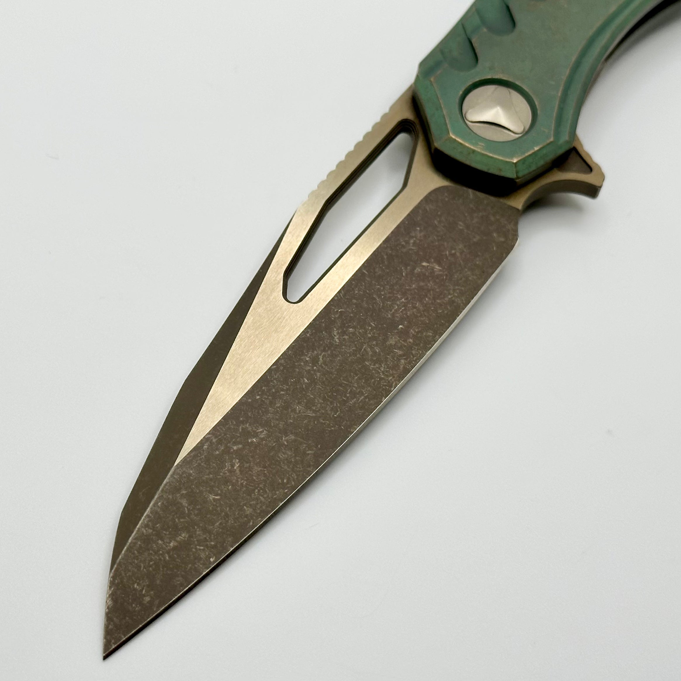 Marfione Custom Knives Sigil MK6 Antique Green & Bronzed Two-Tone Apocalyptic PRE OWNED S/N 013