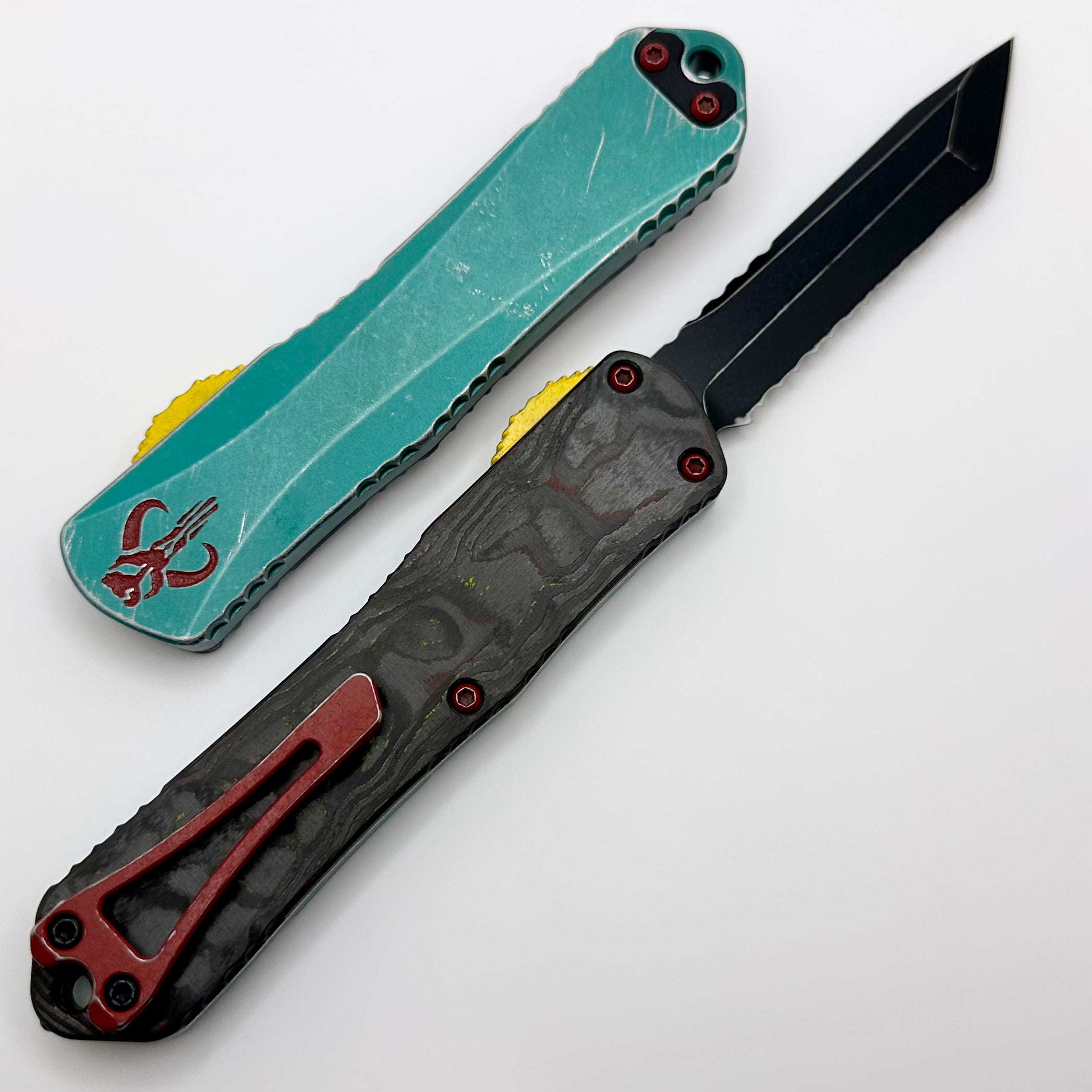 Heretic Knives Manticore E Bounty Hunter w/ Tanto Battle Black Full Serrated MagnaCut H027-8C-BOUNTY