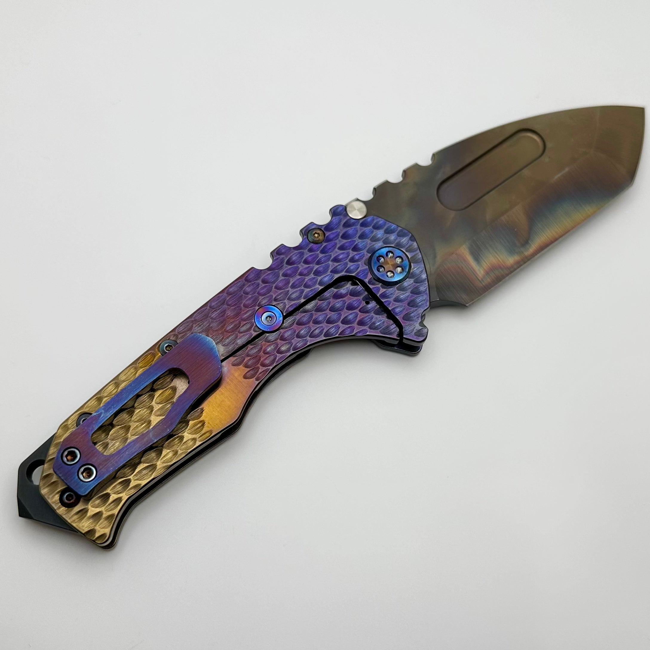 Medford Knife Praetorian T Vulcan S45 Tanto & Bronze-Violet DragonSkin Handles w/ Flamed Hardware