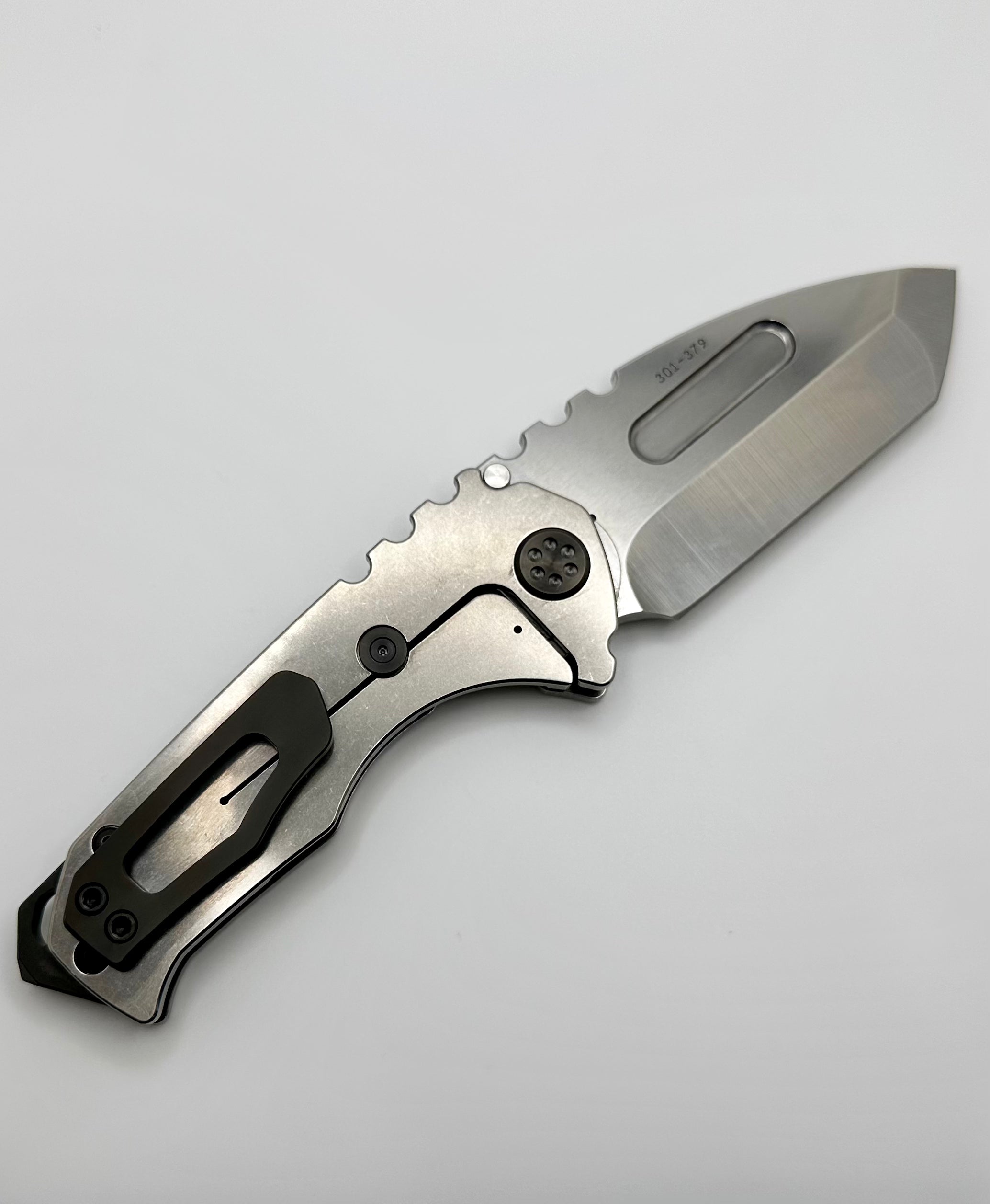 Medford Praetorian Genesis T Tumbled Gears Handles w/ PVD Hardware/Clip & S45VN Tumbled Tanto