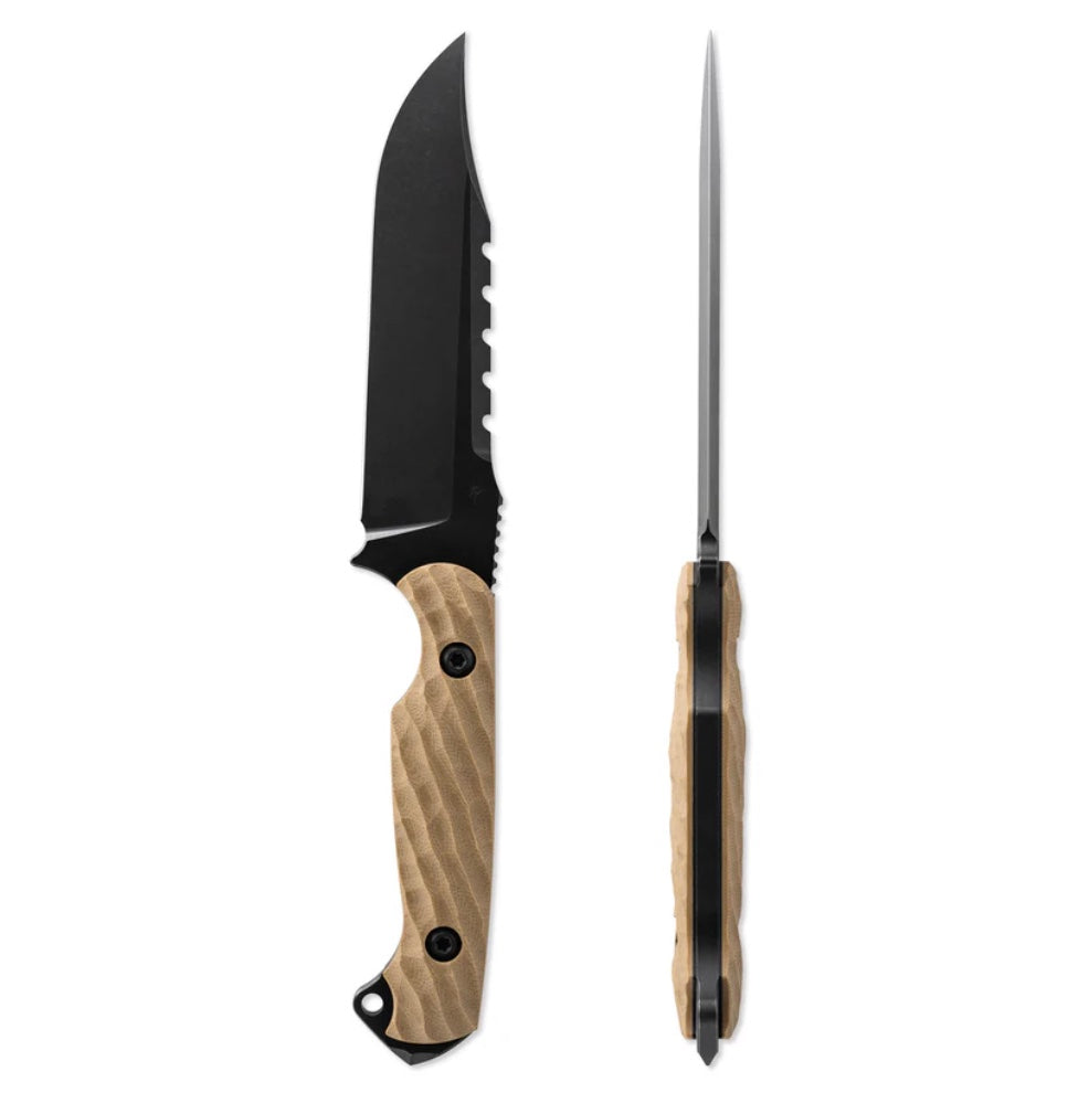 Toor Knives Crewman Omaha Tan G-10 Handles w/ Cruwear Fixed Blade