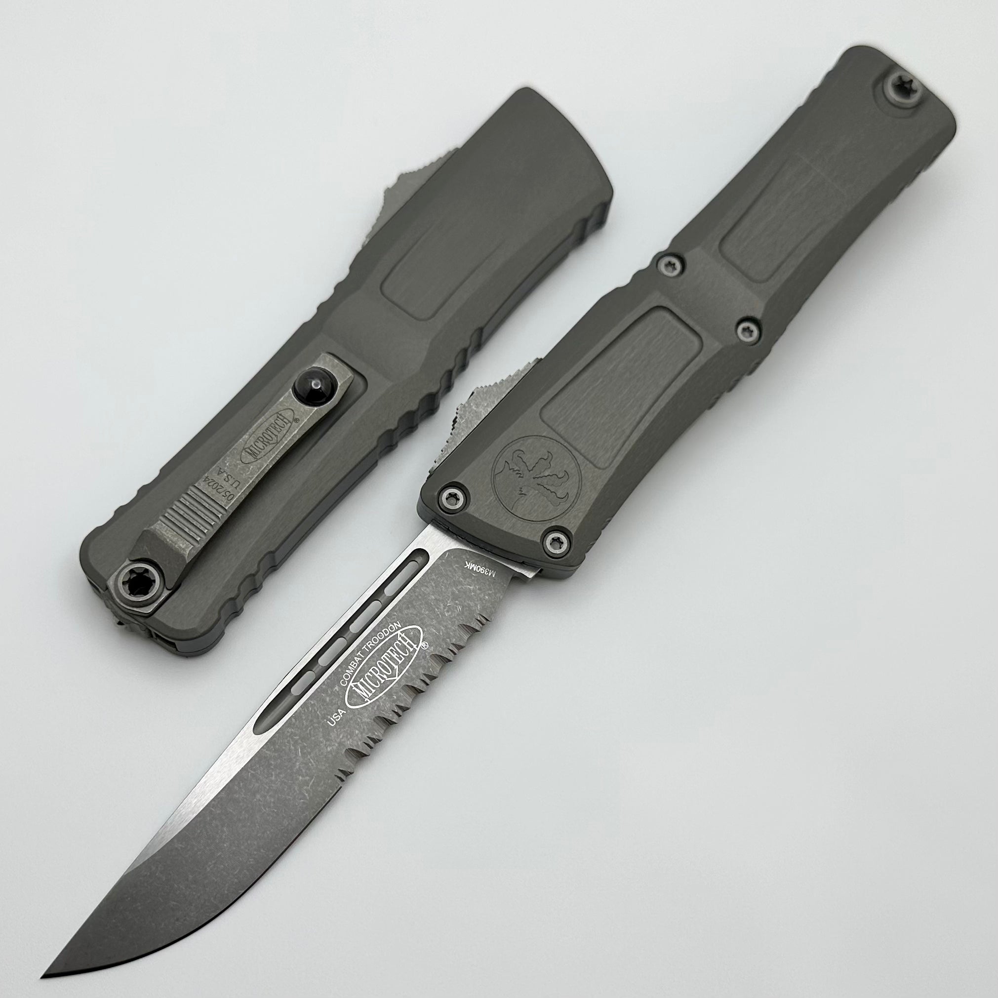 Microtech Knives Combat Troodon Gen III Natural Clear Apocalyptic Partial Serrated S/E 1143-11APNC