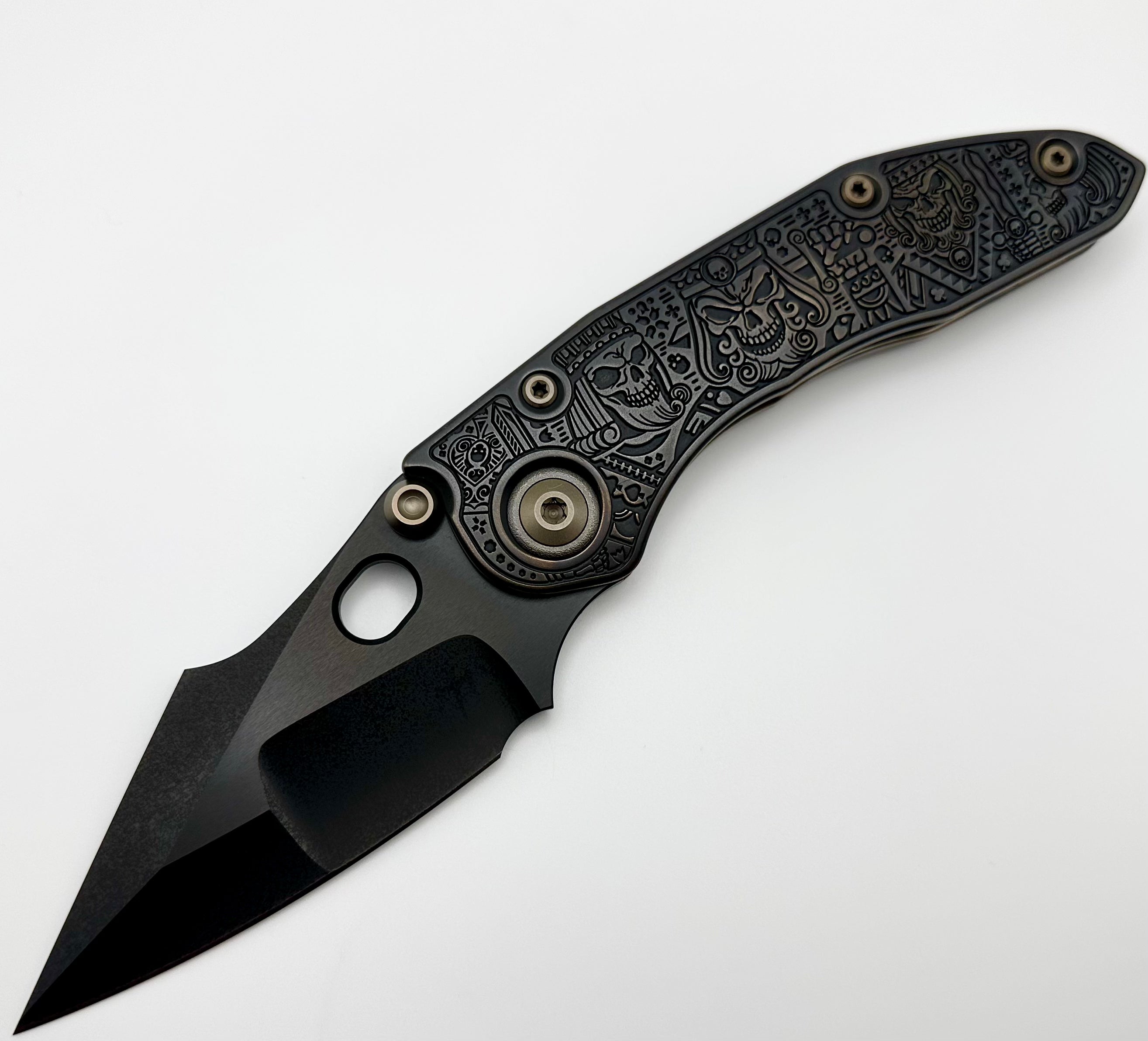 Borka Blades Custom Burnished Kingsman Stitch w/ DLC Compound Grind & DLC Rocked Backspacer w/ Bronzed Hardware PRE OWNED