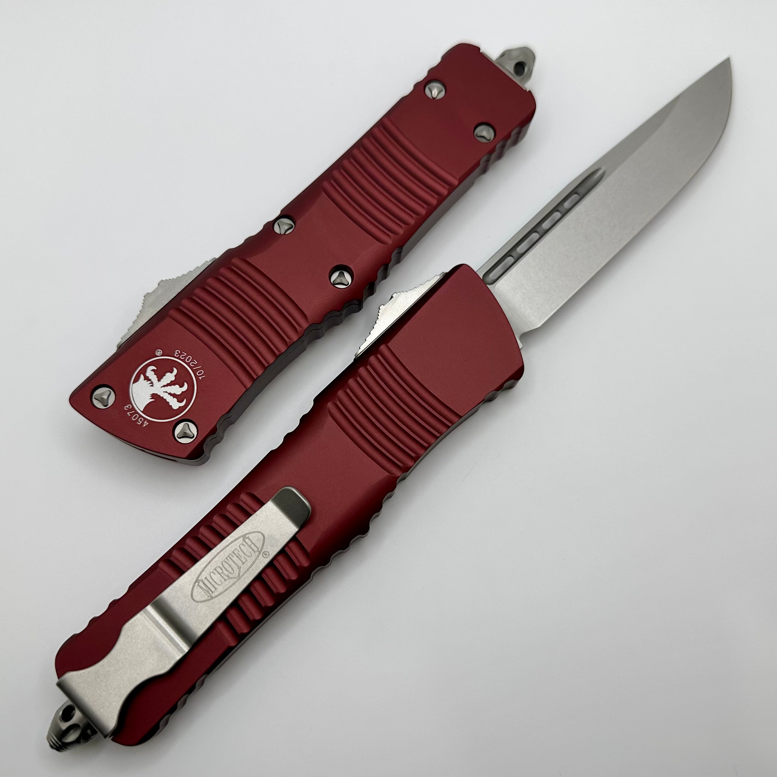 Microtech Combat Troodon Single Edge Stonewash & Merlot 143-10MR