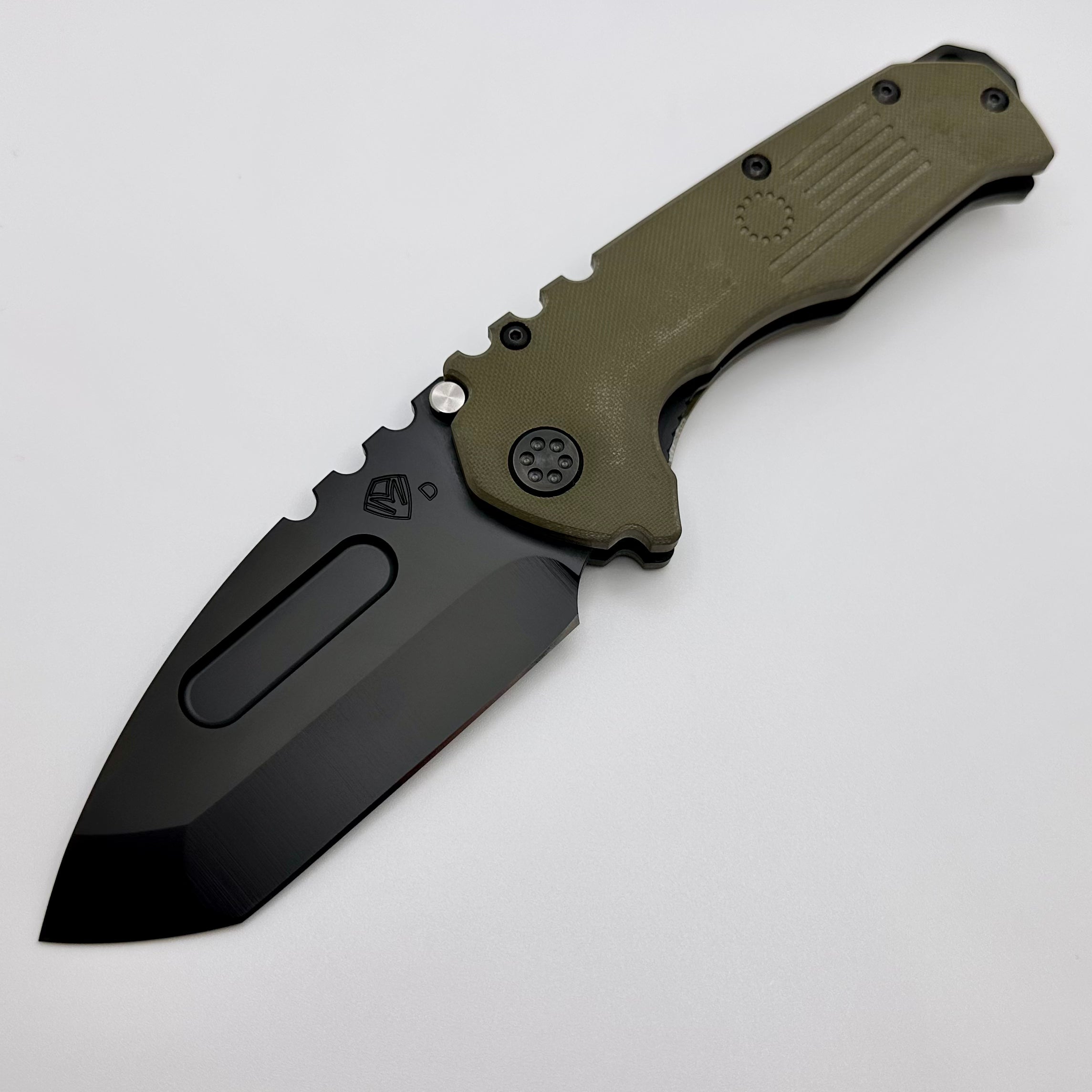 Medford Scout M/P Praetorian OD Green G10 & PVD D2 Blade w/ PVD Hardware/Clip