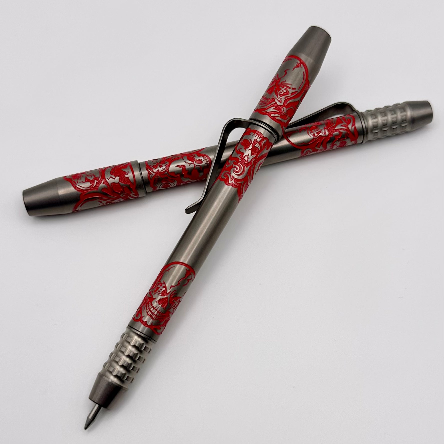 Borka Ti2Design TechLiner Grid Skulls Burnished w/ Red Skulls Regular 5.1 Pen