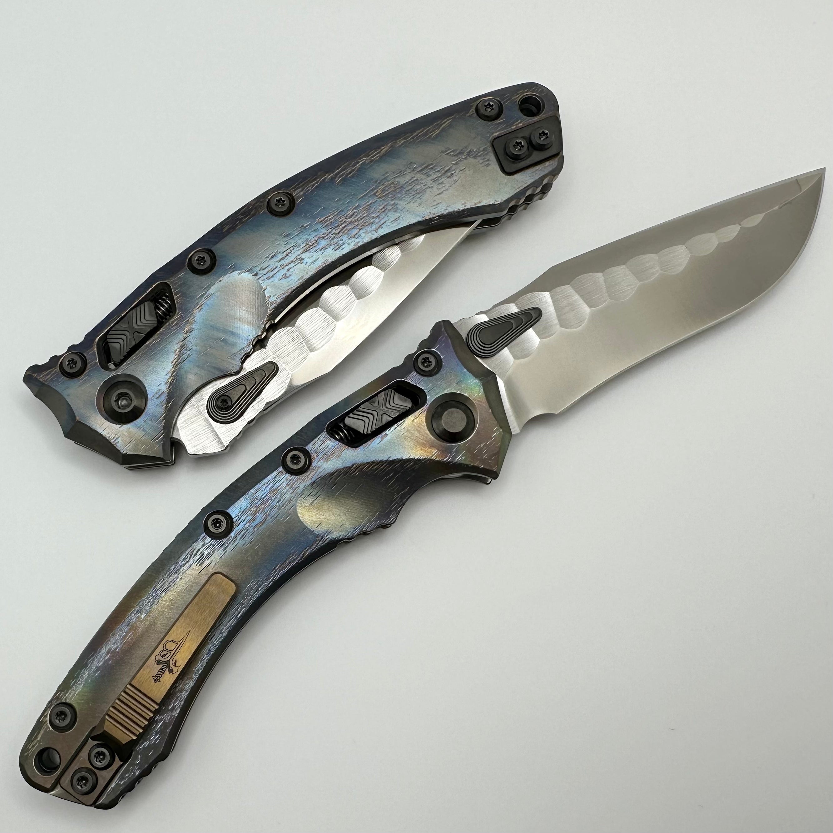 Marfione Custom Knives & Borka Blades Amphibian RAM-LOK Diamondwash Rock Ground M390 & Cosmic Titanium w/ DLC Two Tone Hardware