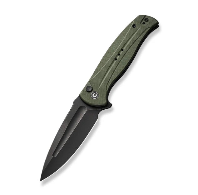 Civivi Incindie Button Lock Flipper w/ OD Green G-10 Handles & Black Stonewash 14C28N C23053-2