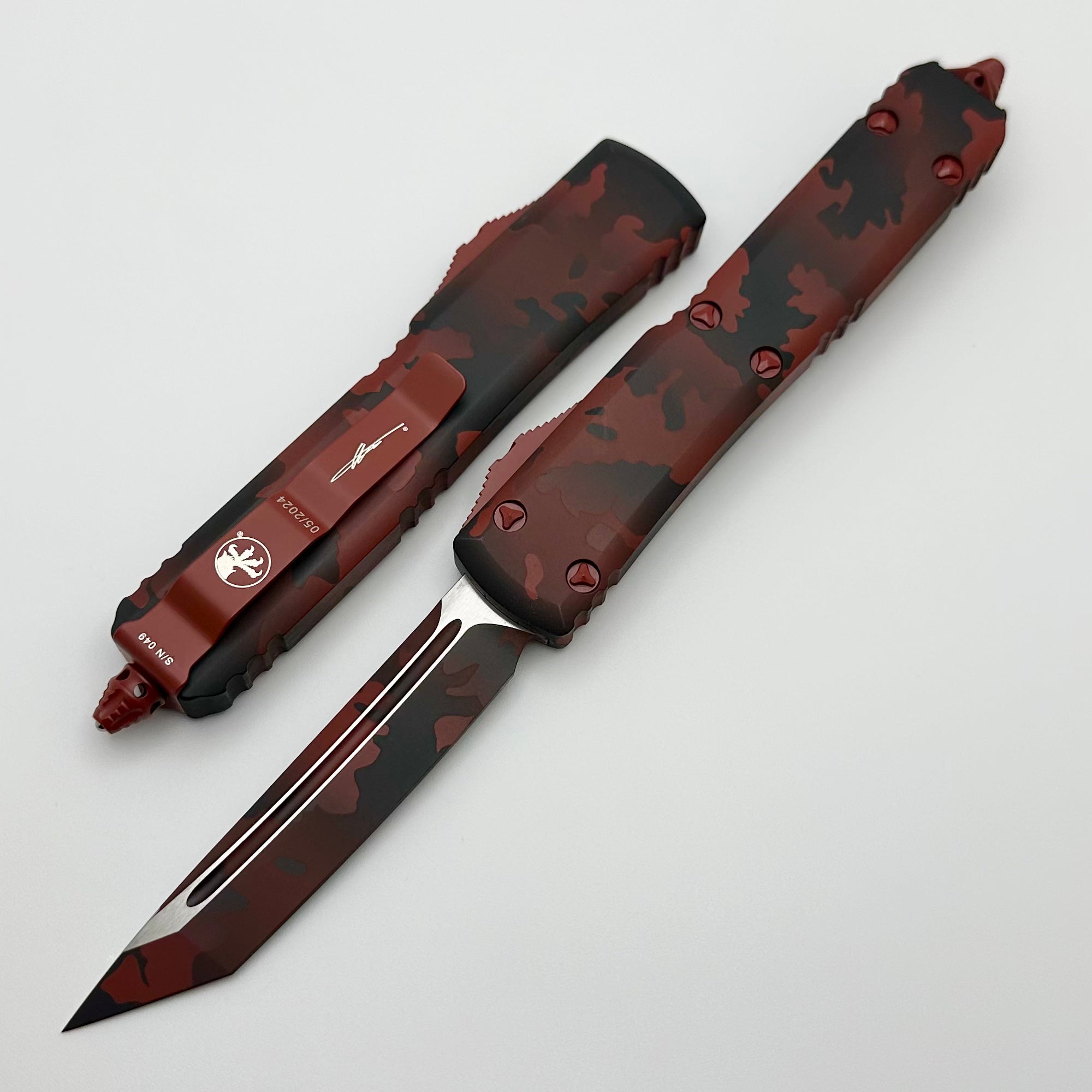 Microtech Ultratech T/E Tanto Red Camo Standard Signature Series 123-1RCS