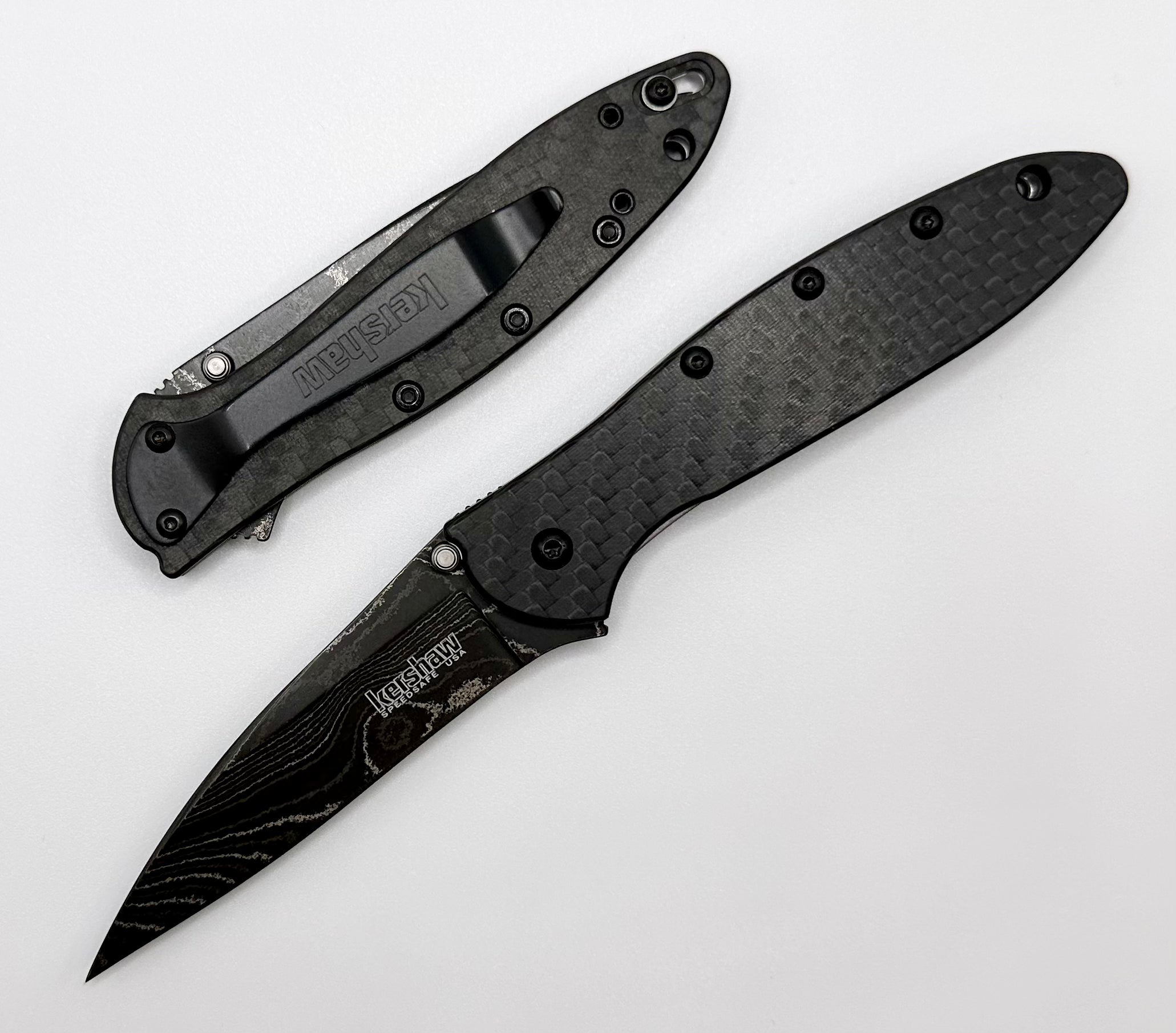 Kershaw Leek Carbon Fiber & Damascus 1660CFDAM