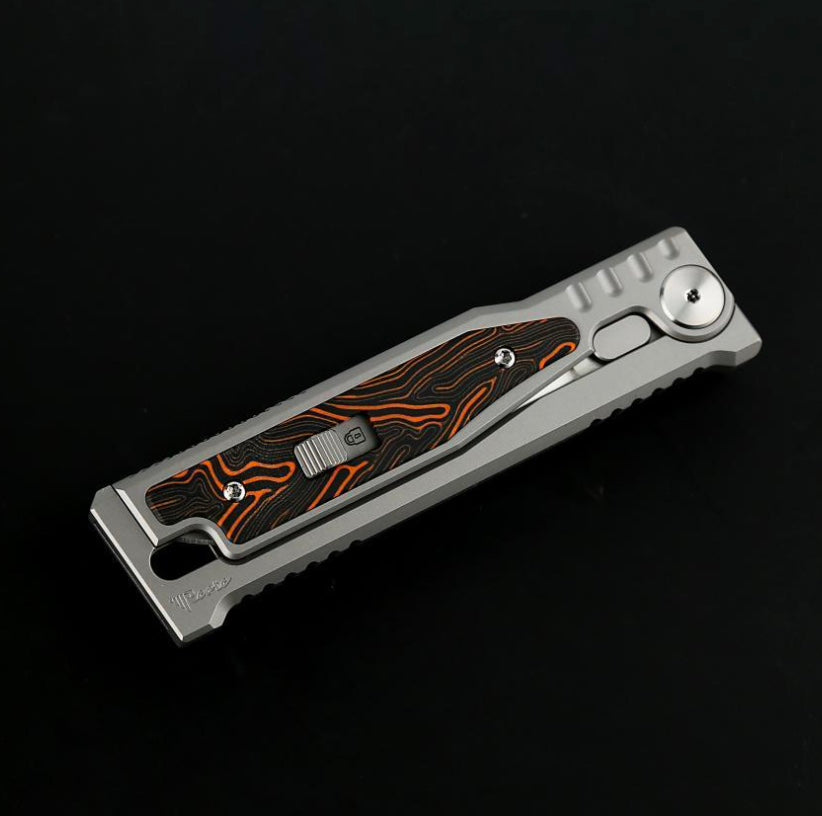 Reate EXO M Multi Color Damascus Pattern G-10 & Satin/Stonewash Double Edge