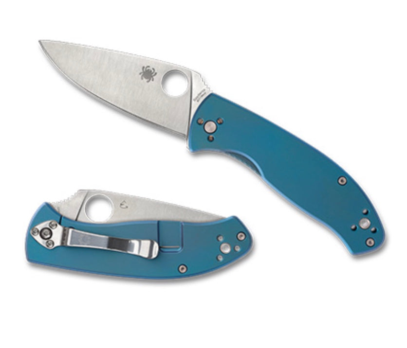 Spyderco Tenacious w/ Blue Titanium Handles C122TIBLP