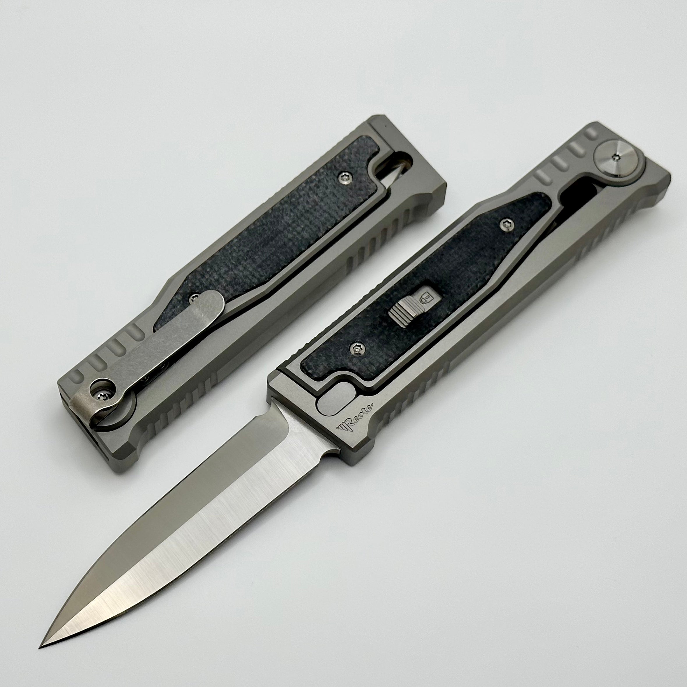 Reate EXO M Black Micarta & Satin Double Edge