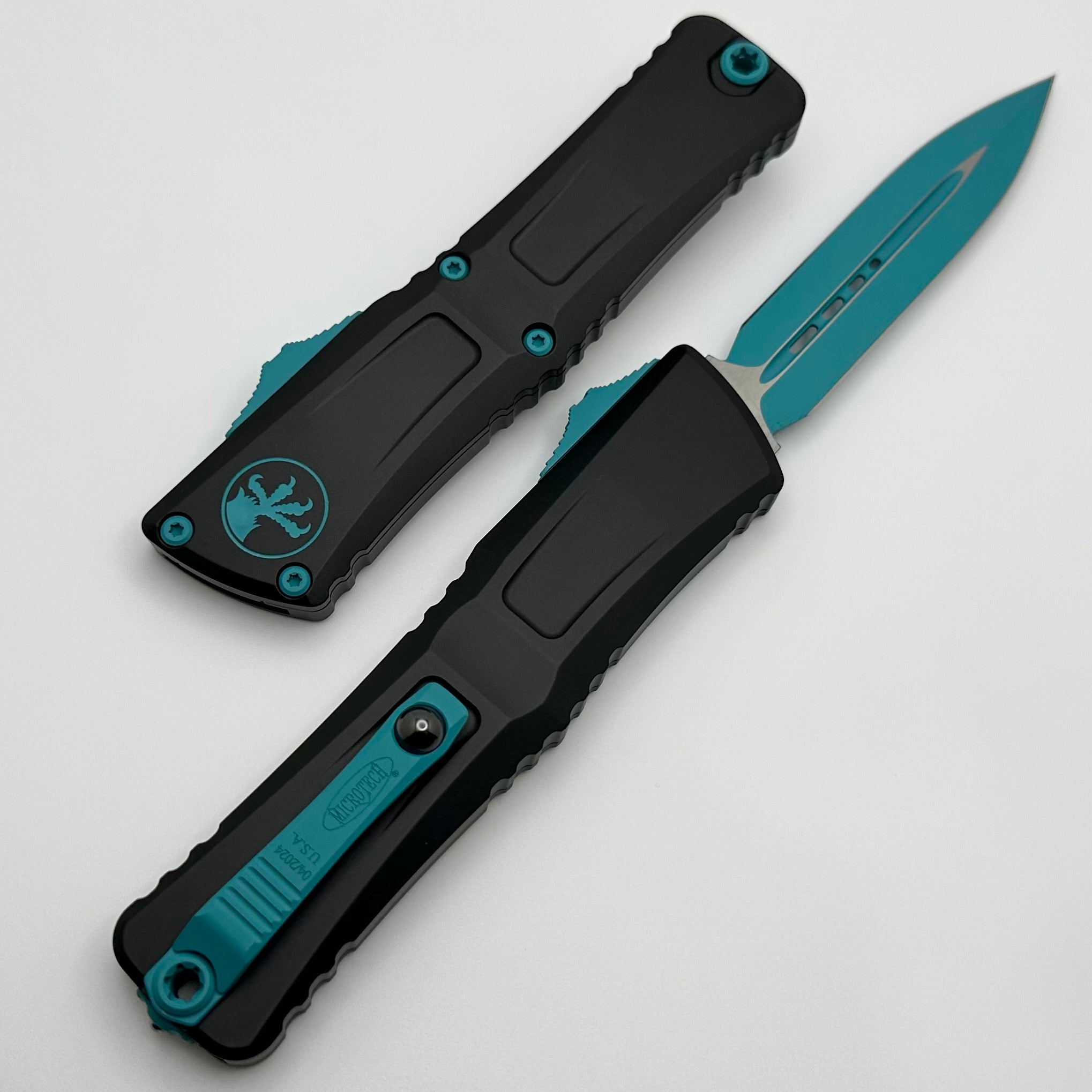 Microtech Knives Combat Troodon Gen III Black D/E w/ Turquoise Accents 1142-1TQSK One Per Household