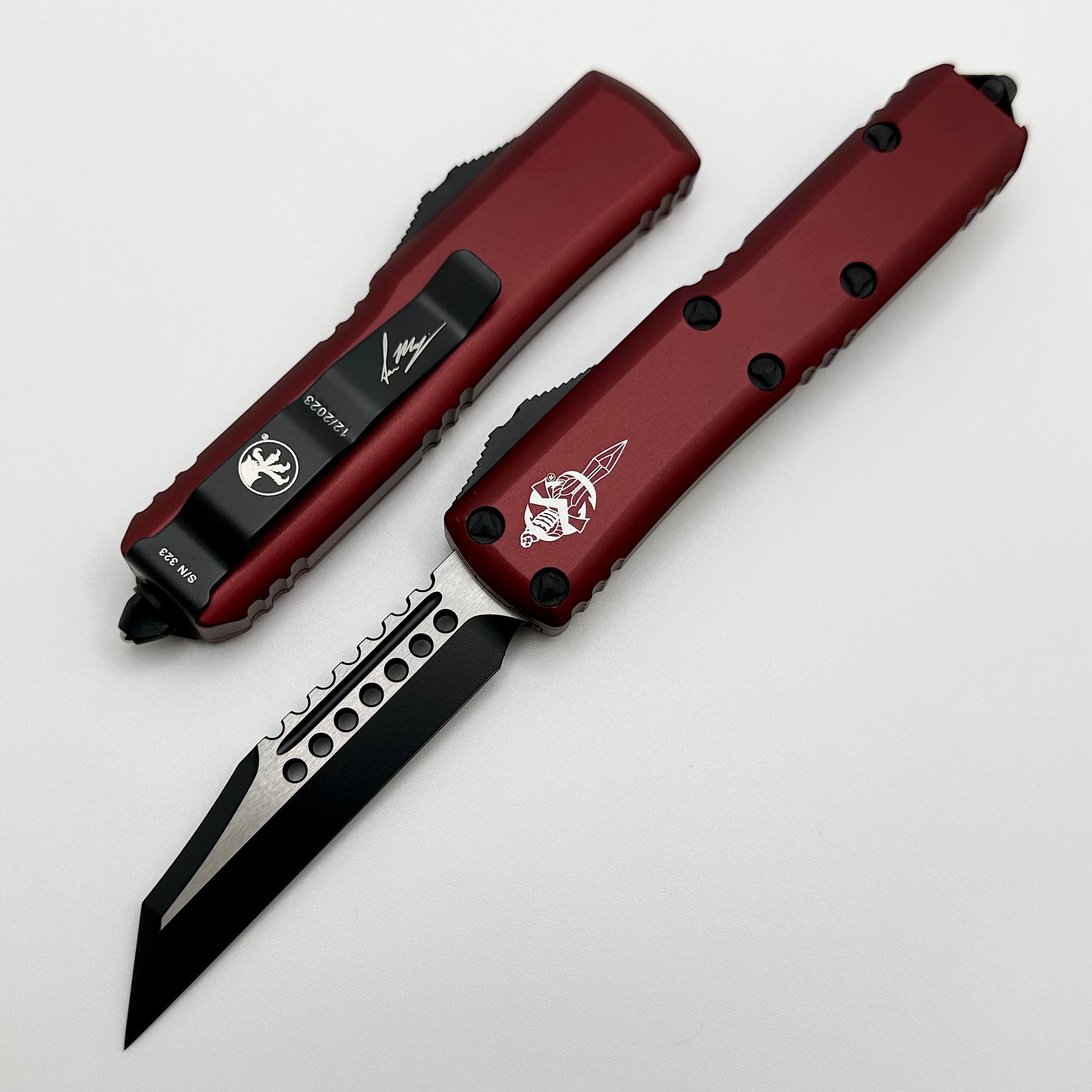 Microtech UTX-85 Warhound Black & Merlot Signature Series 719W-1MRS