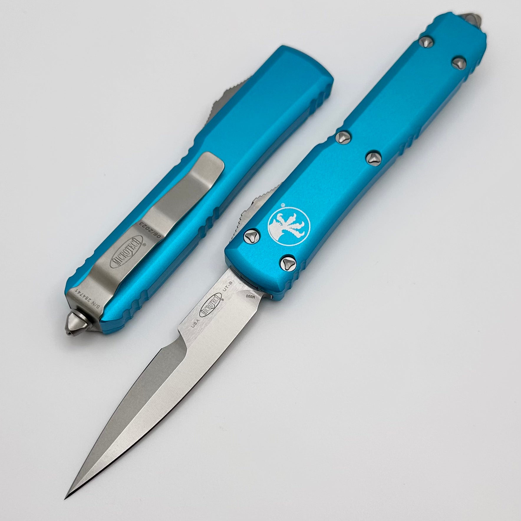 Microtech Ultratech Bayonet Grind Stonewash Standard & Turquoise 120-10TQ