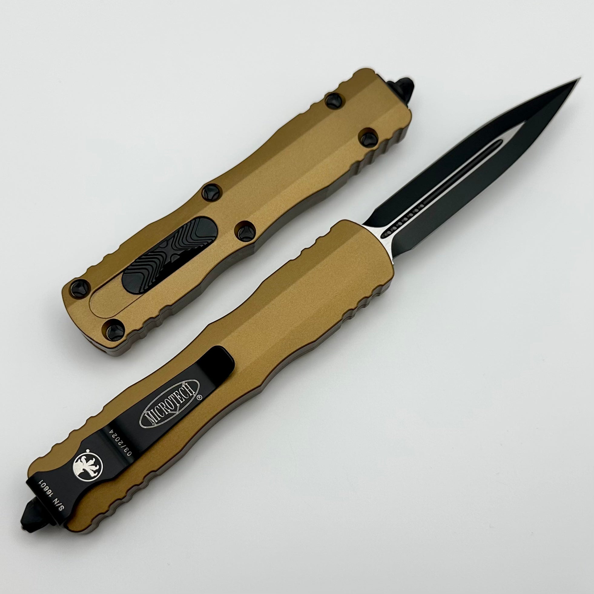 Microtech Dirac Double Edge Black Standard & Tan 225-1TA