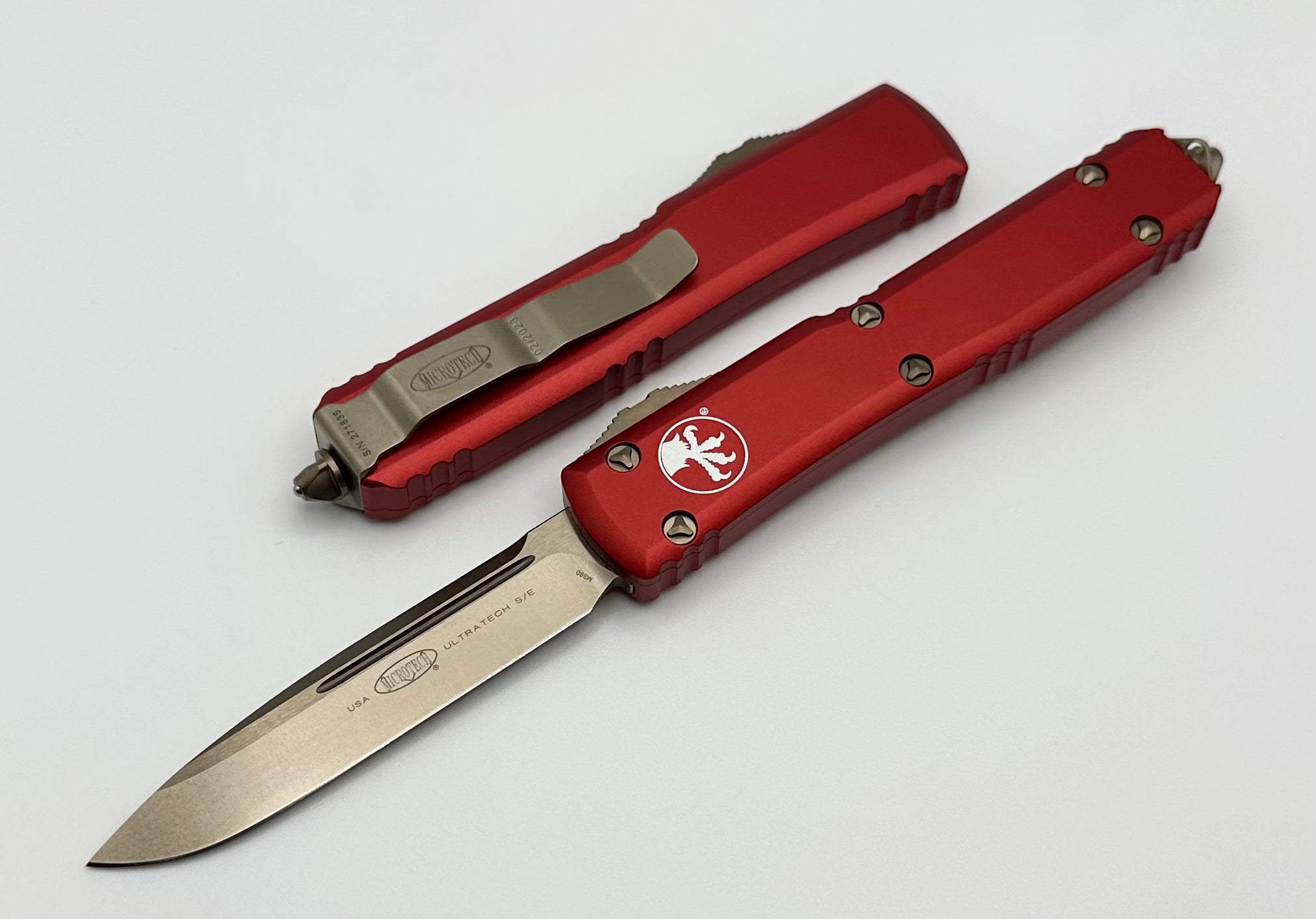 Microtech Ultratech Single Edge Bronze Standard & Red 121-13RD