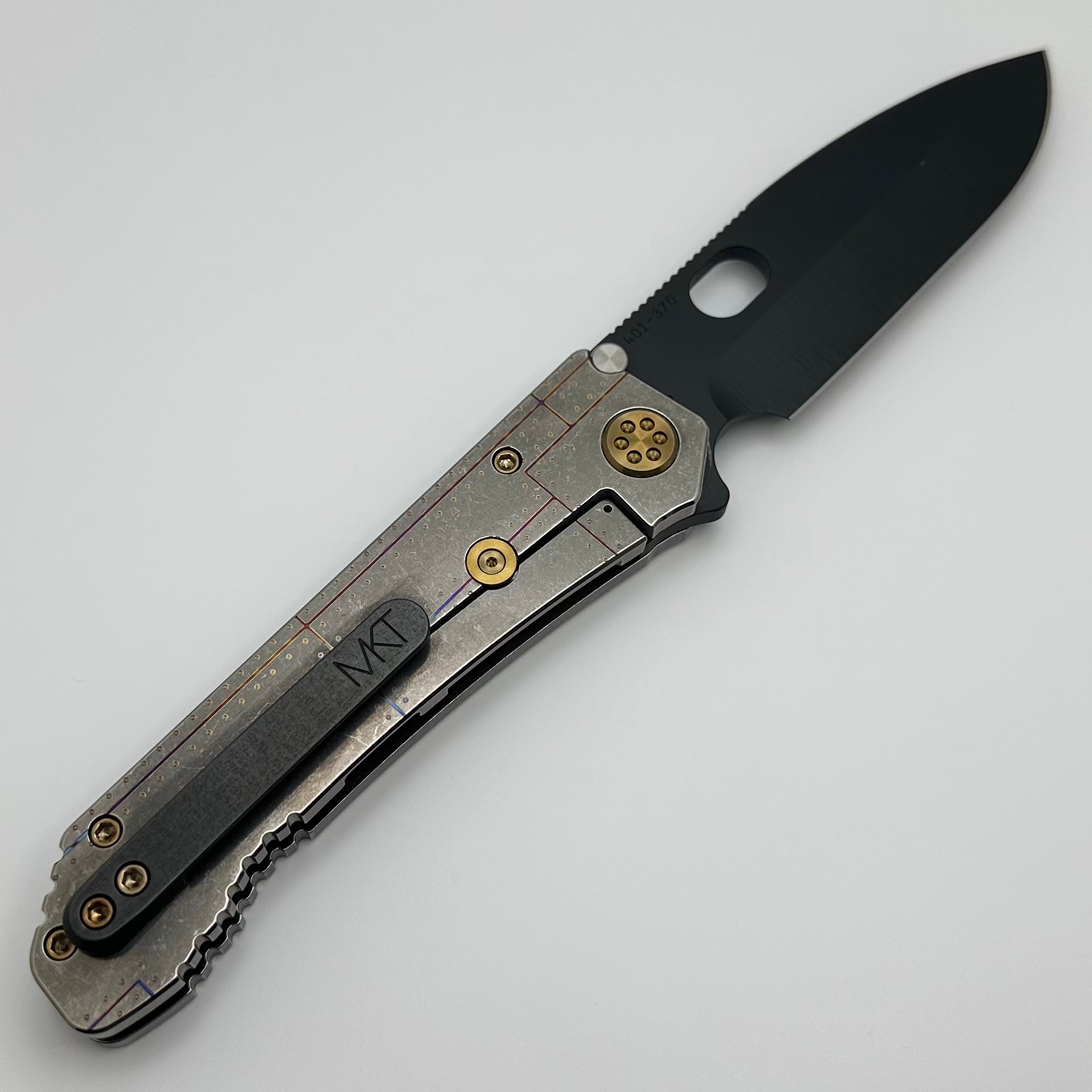 Medford Knife 187 DP Drop Point DLC D2 & Tiger Artwork Titanium Handles