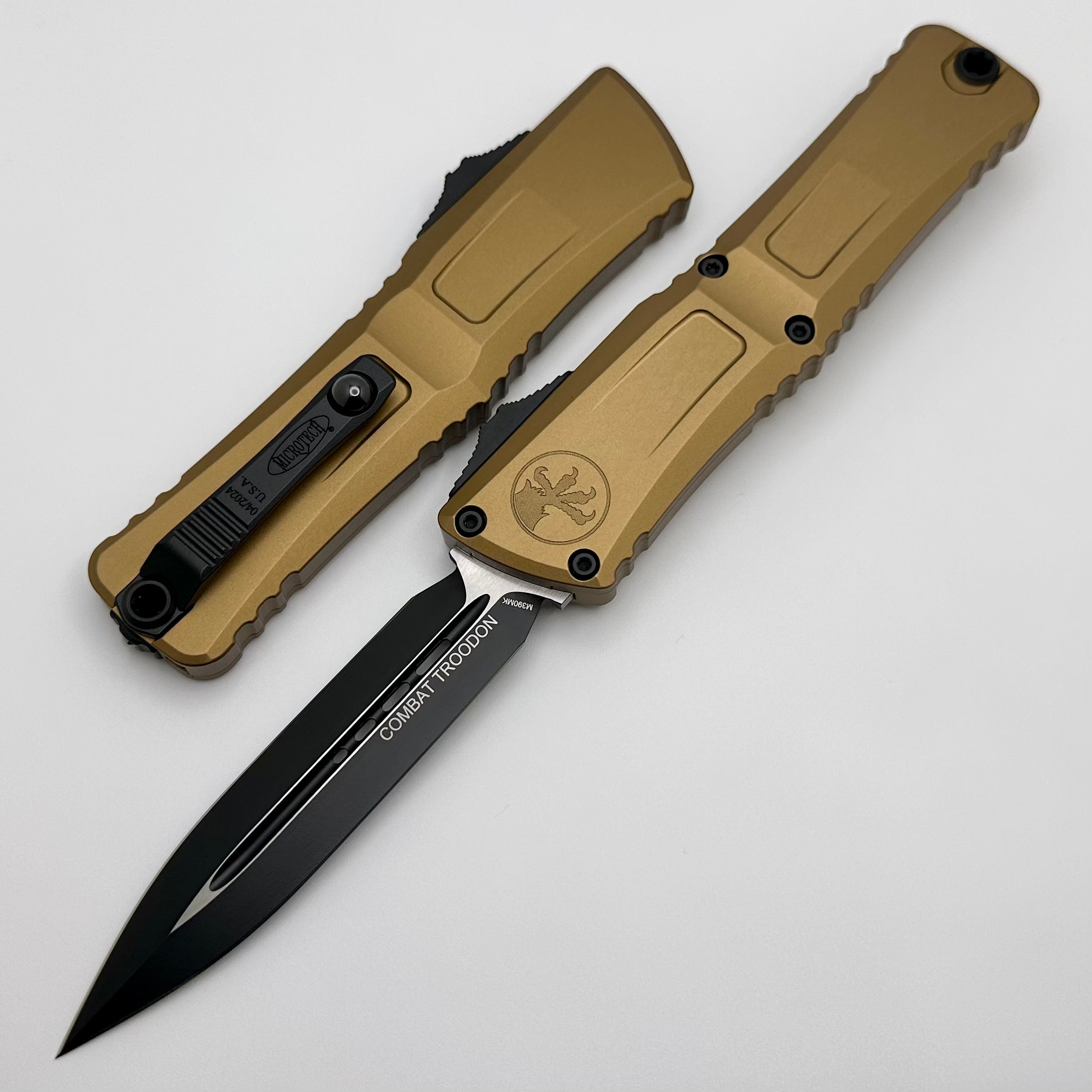 Microtech Knives Combat Troodon Gen III Black Double Edge w/ Tan Handle 1142-1TA