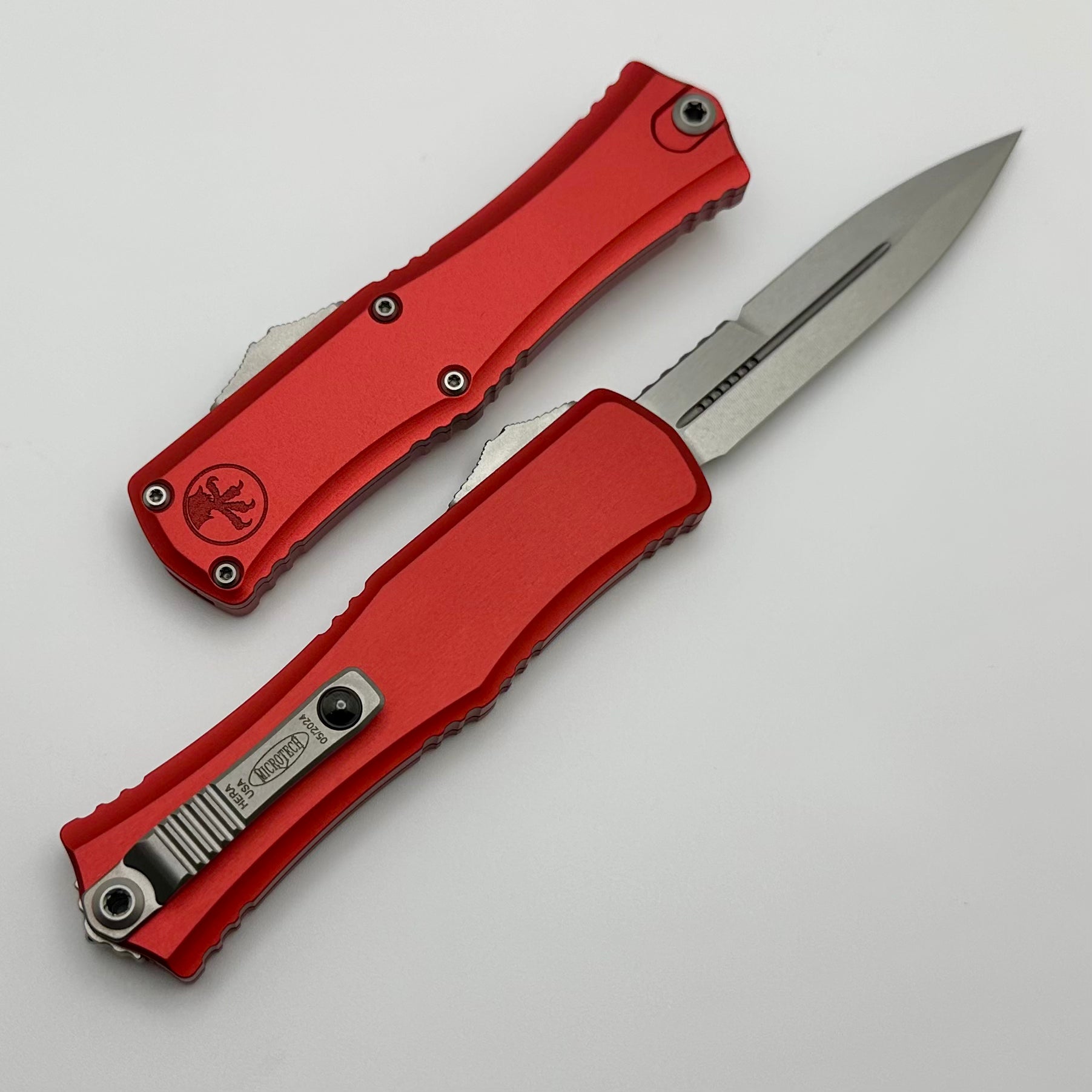 Microtech Knives Mini Hera Stonewash Bayonet M390MK & Red 1701M-10RD