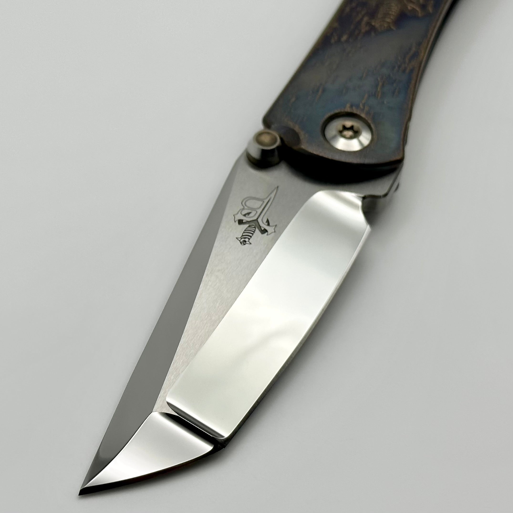 Marfione Custom Knives & Borka Blades SBTF Mirror M390 & Joint Logo Cosmic Scales Pre Owned