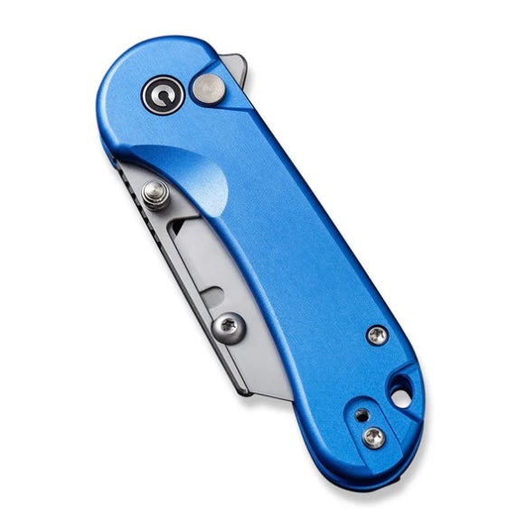 Civivi Elementum Utility Button Lock Knife w/ Blue Aluminum Handles C23039B-2