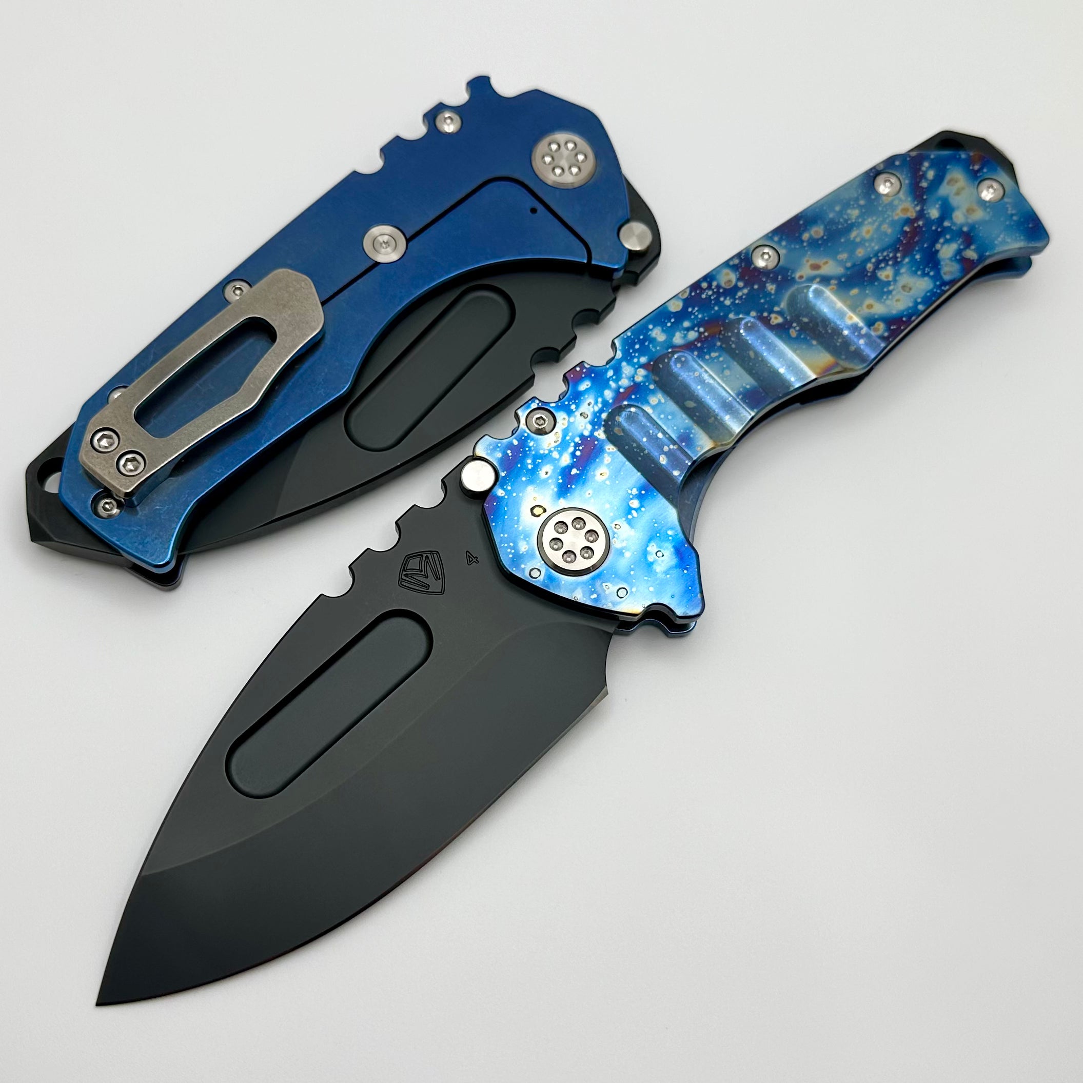 Medford Knife Praetorian T DLC Drop Point S45 & Flamed/Blue Tumbled Handle