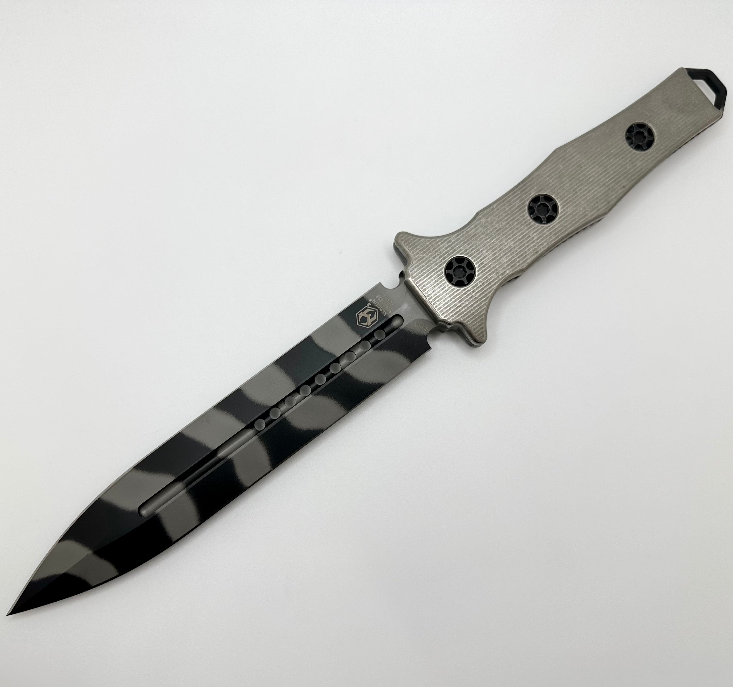 Heretic Knives Nephilim Commando Double Edge Elmax w/ Titanium Handles H003-15A-TI