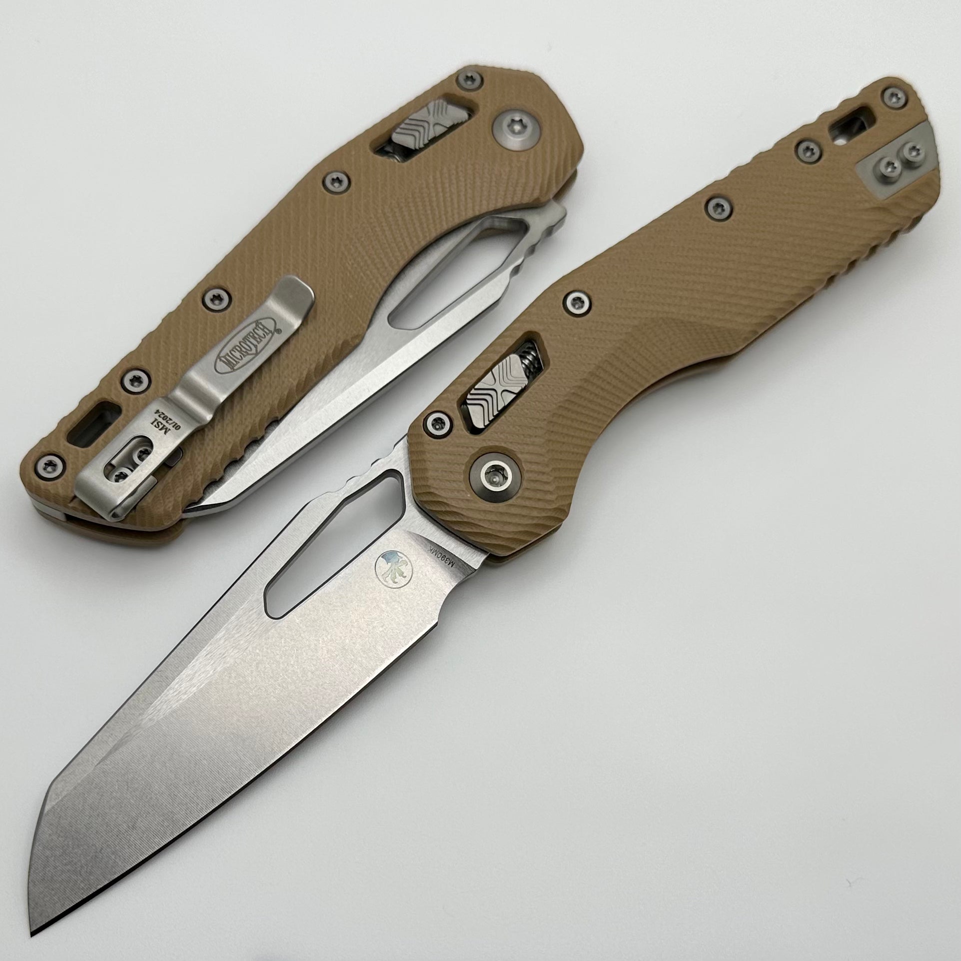 Microtech Knives MSI RAM LOK Tan Fluted G-10 & Stonewash M390MK 210-10FLGTTA