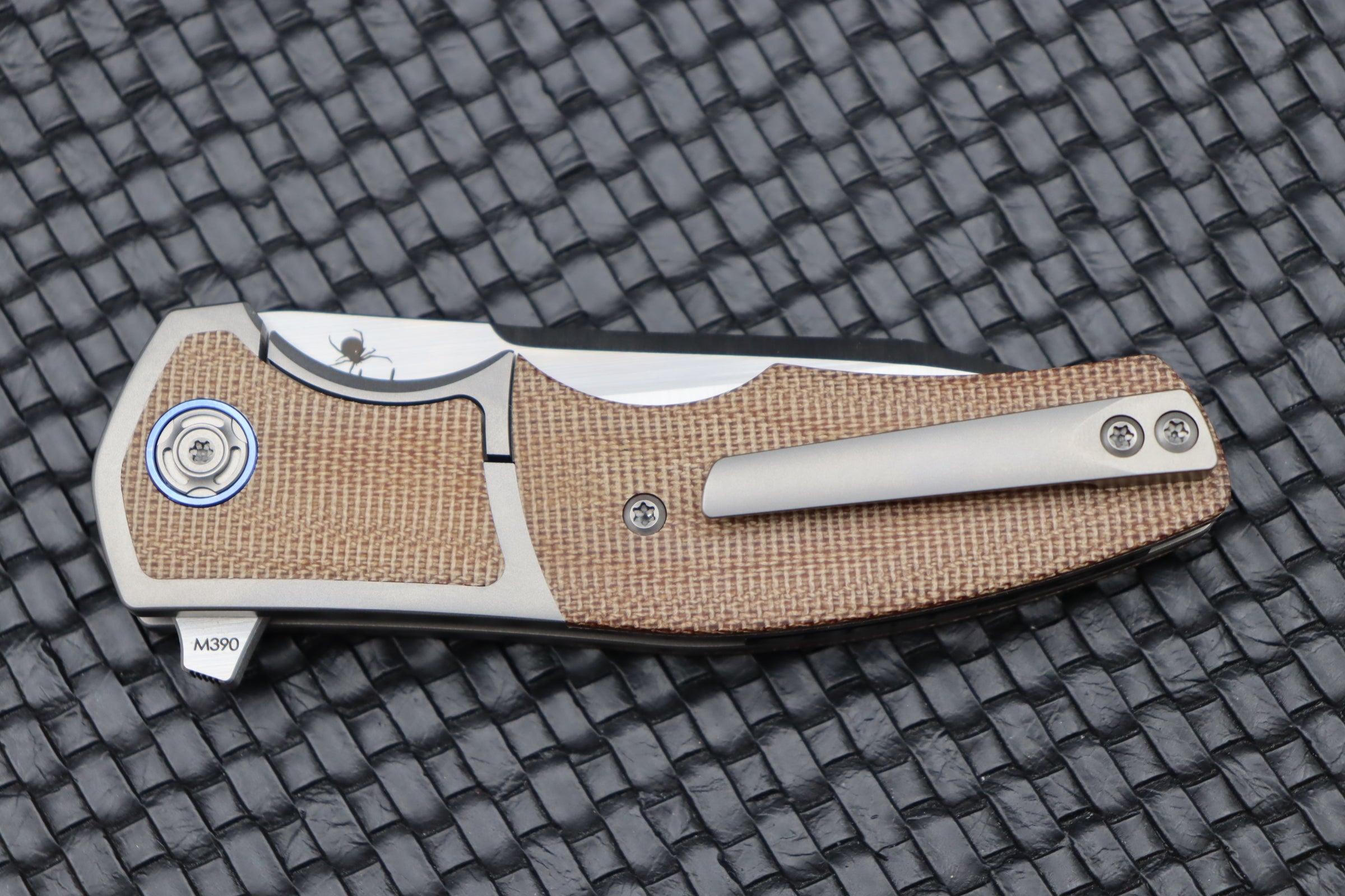 Reate Knives Mini Crossroads w/ Brown Micarta Inlays & M390