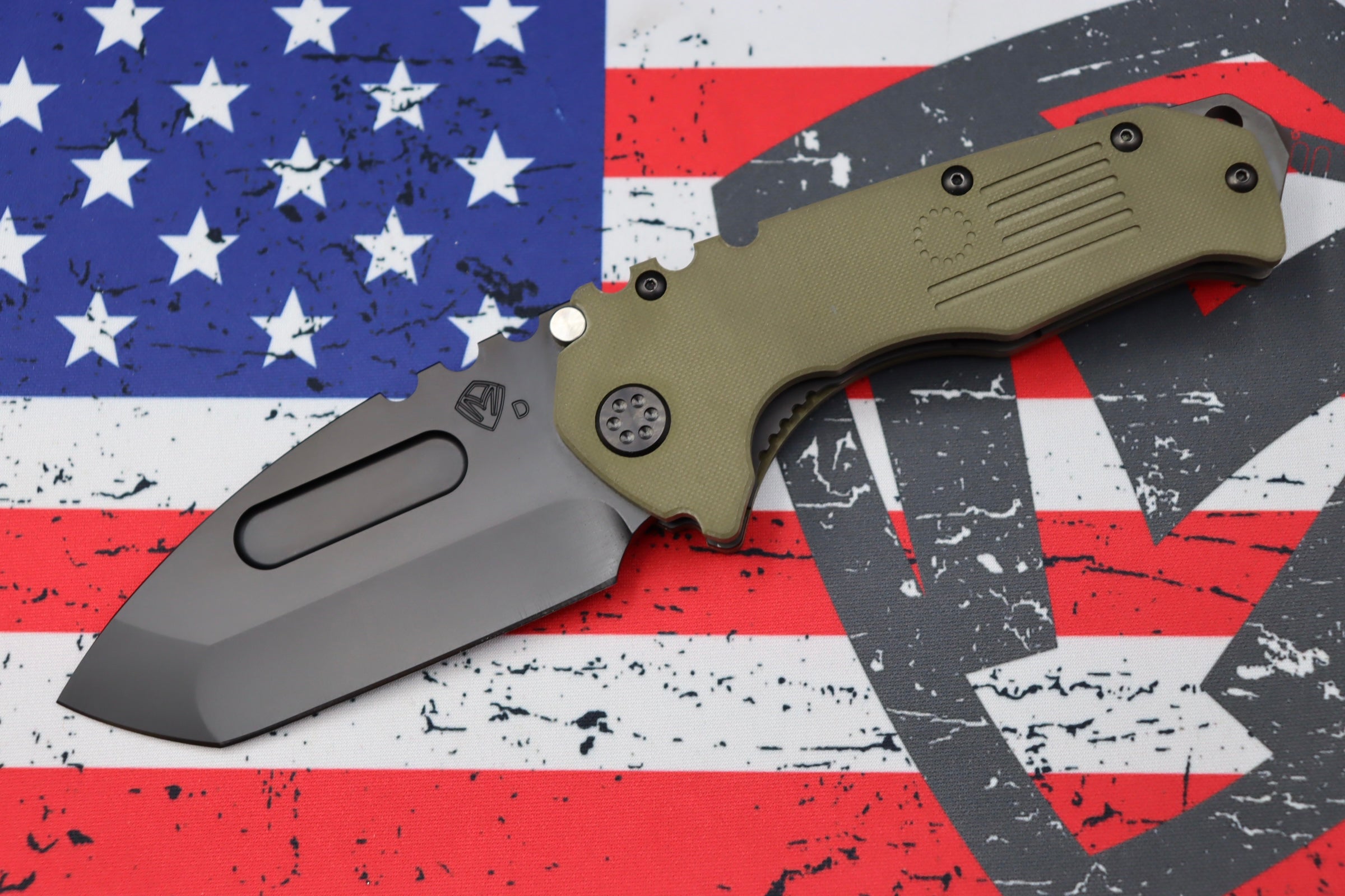 Medford Scout M/P Praetorian OD Green G10 & PVD D2 Blade w/ PVD Hardware/Clip/Breaker