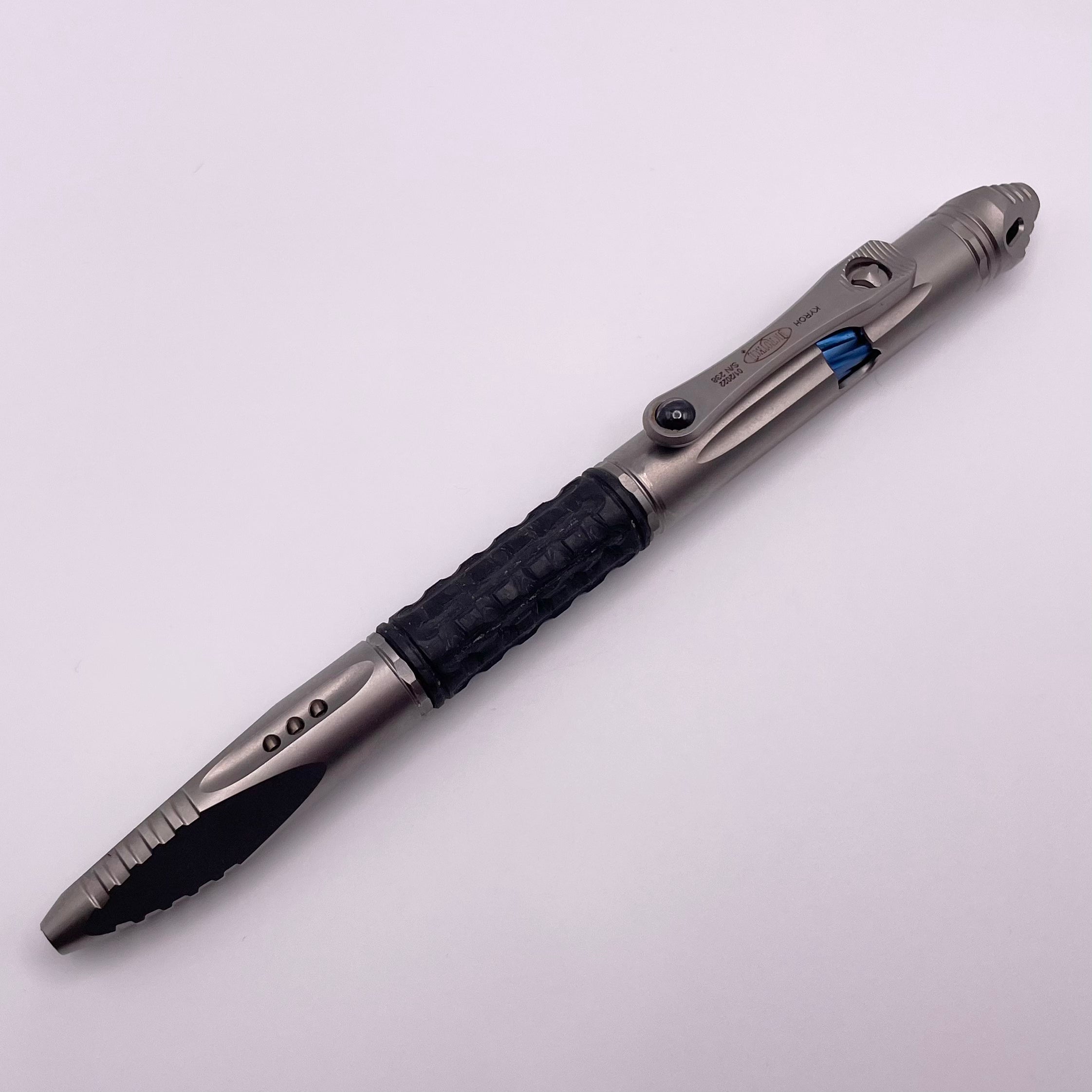 Pre Owned Microtech Kyroh Pen Bead Blast Full Size 403-TI-BBTRI