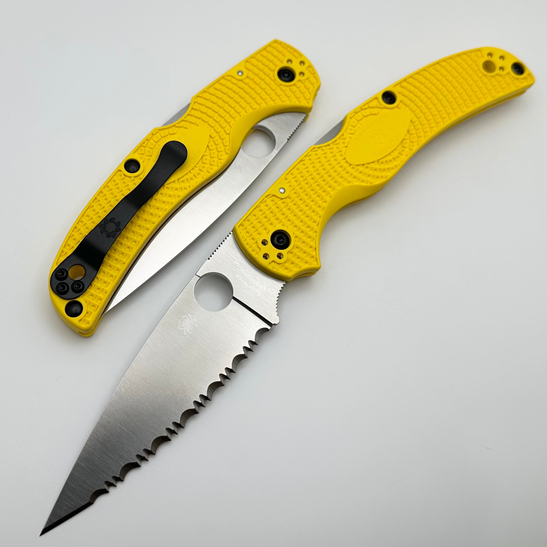 Spyderco Native Chief w/ Yellow FRN Handles & Serrated MagnaCut C244SYL