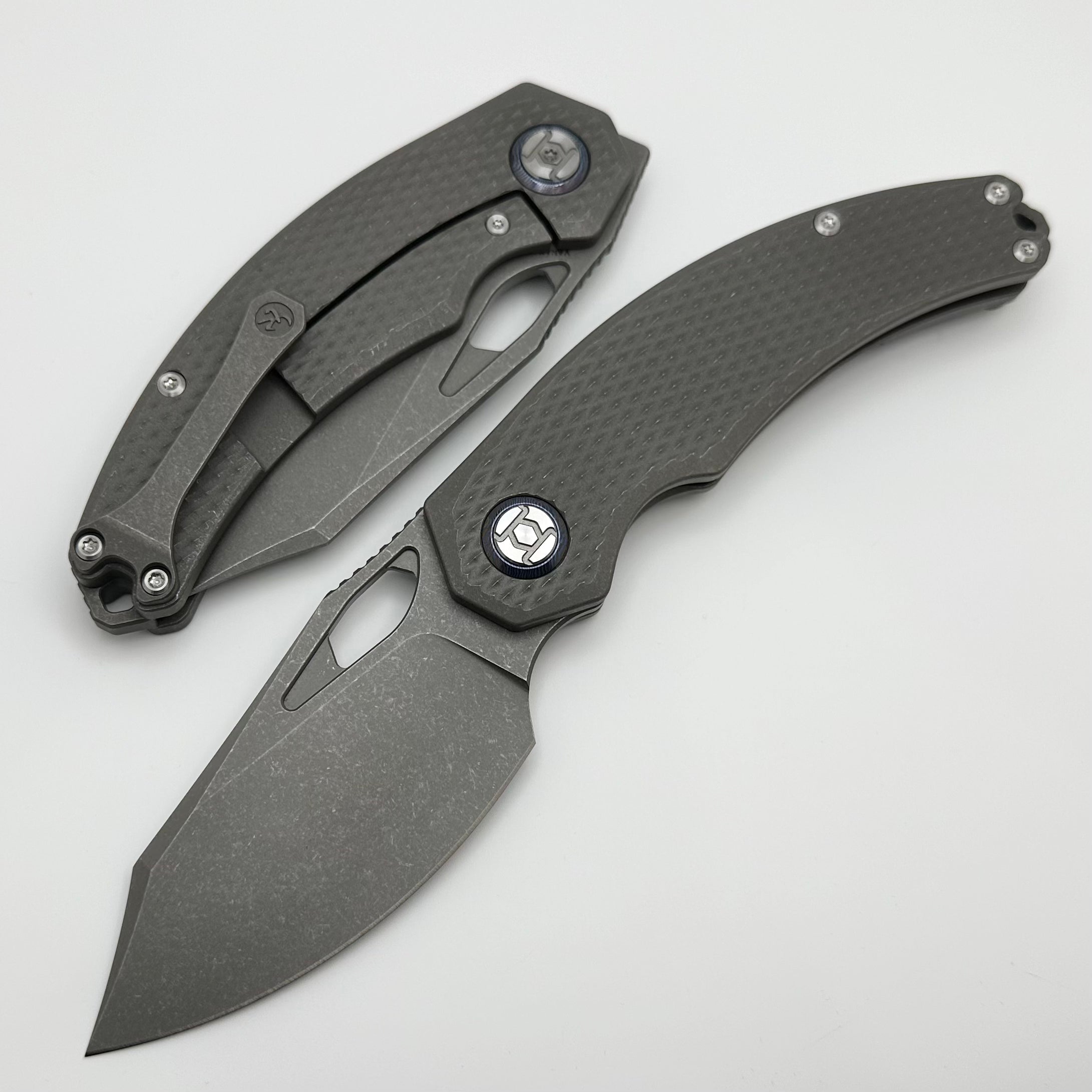 Kunwu Padre Diamond Titanium Handles w/ Stonewash Vanax